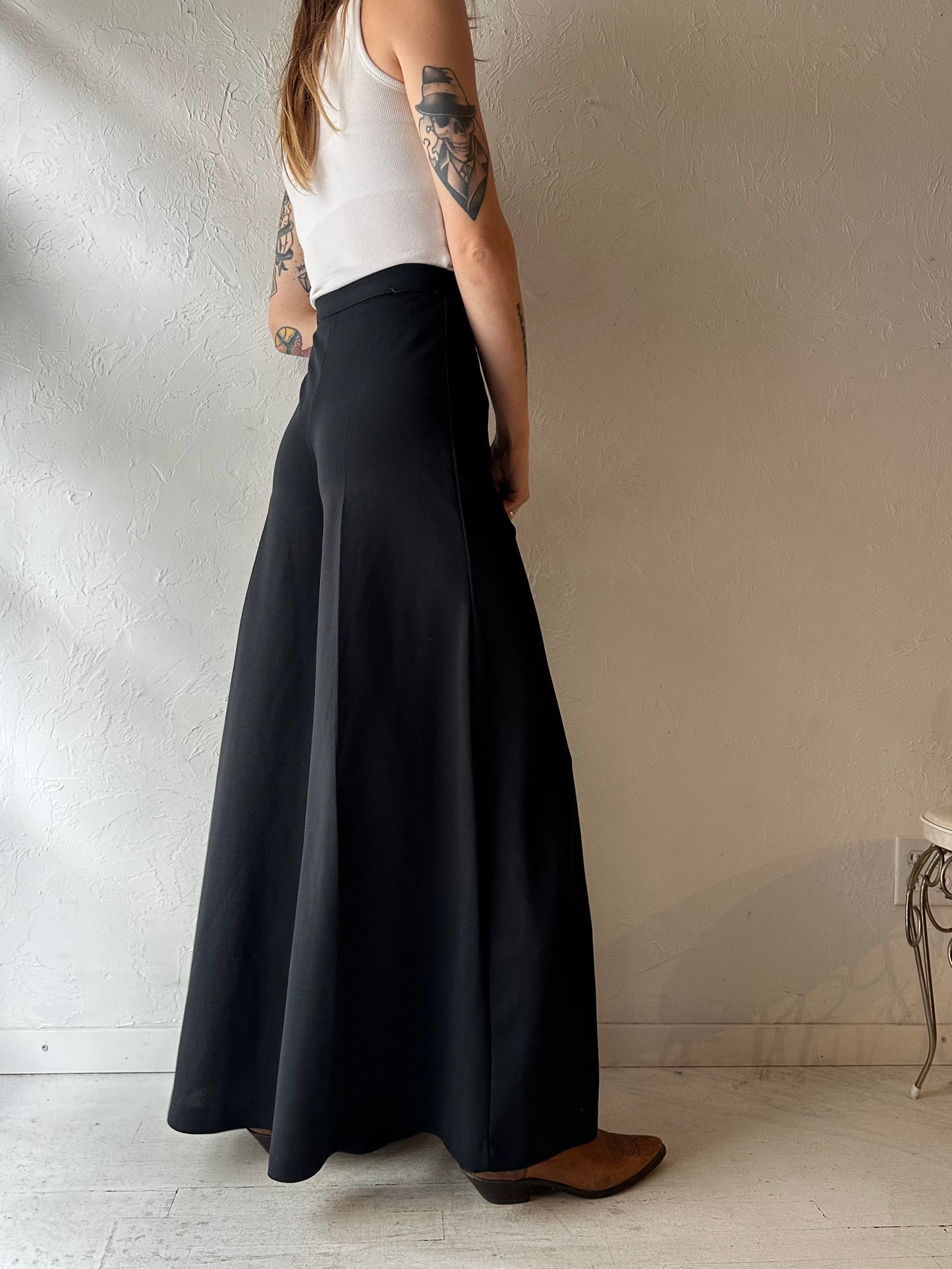 Vintage Handmade Black Bell Bottom Flare Pants / XSmall