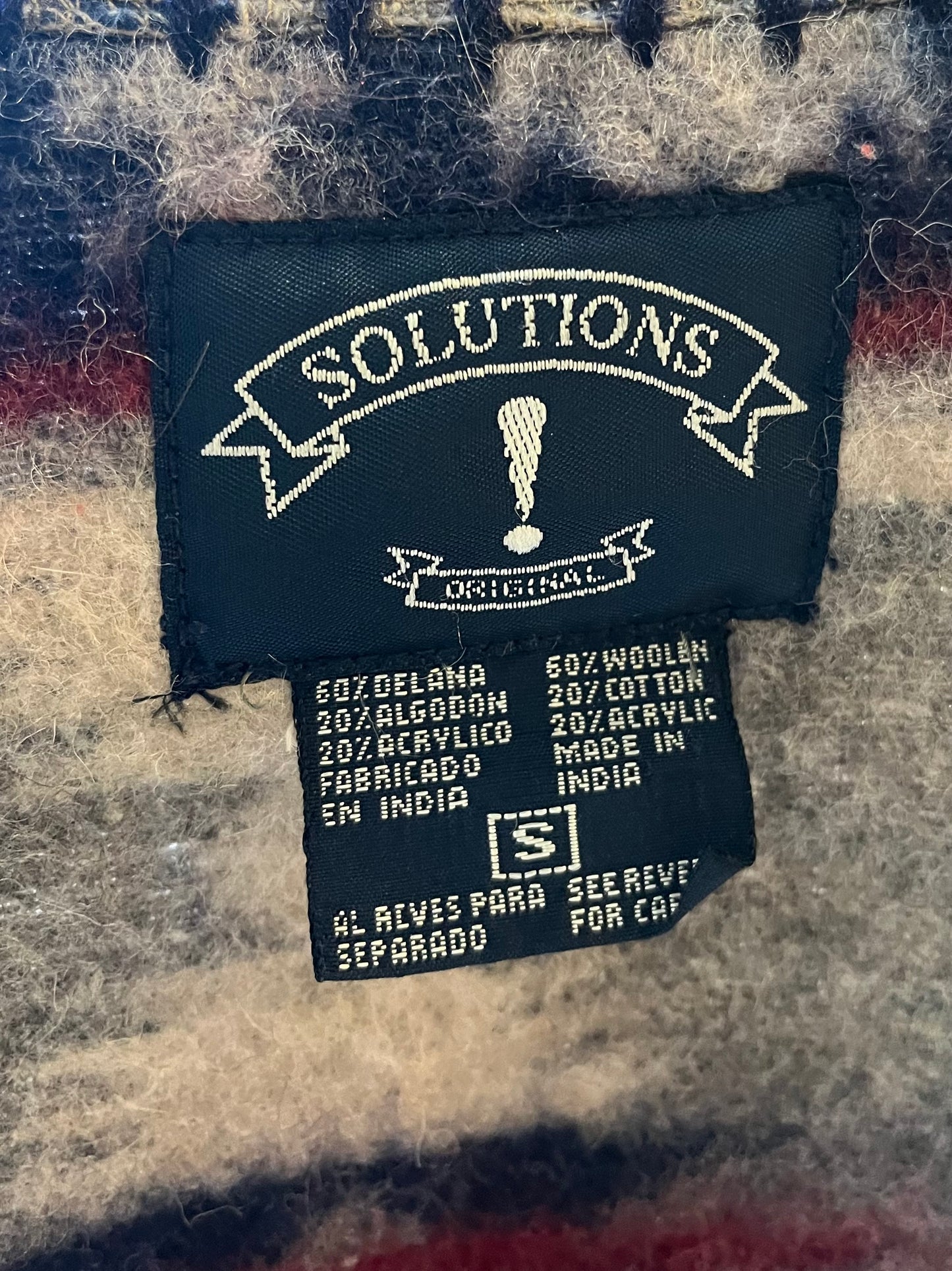 90s ‘Solutions’ Aztez Knit Vest / Small