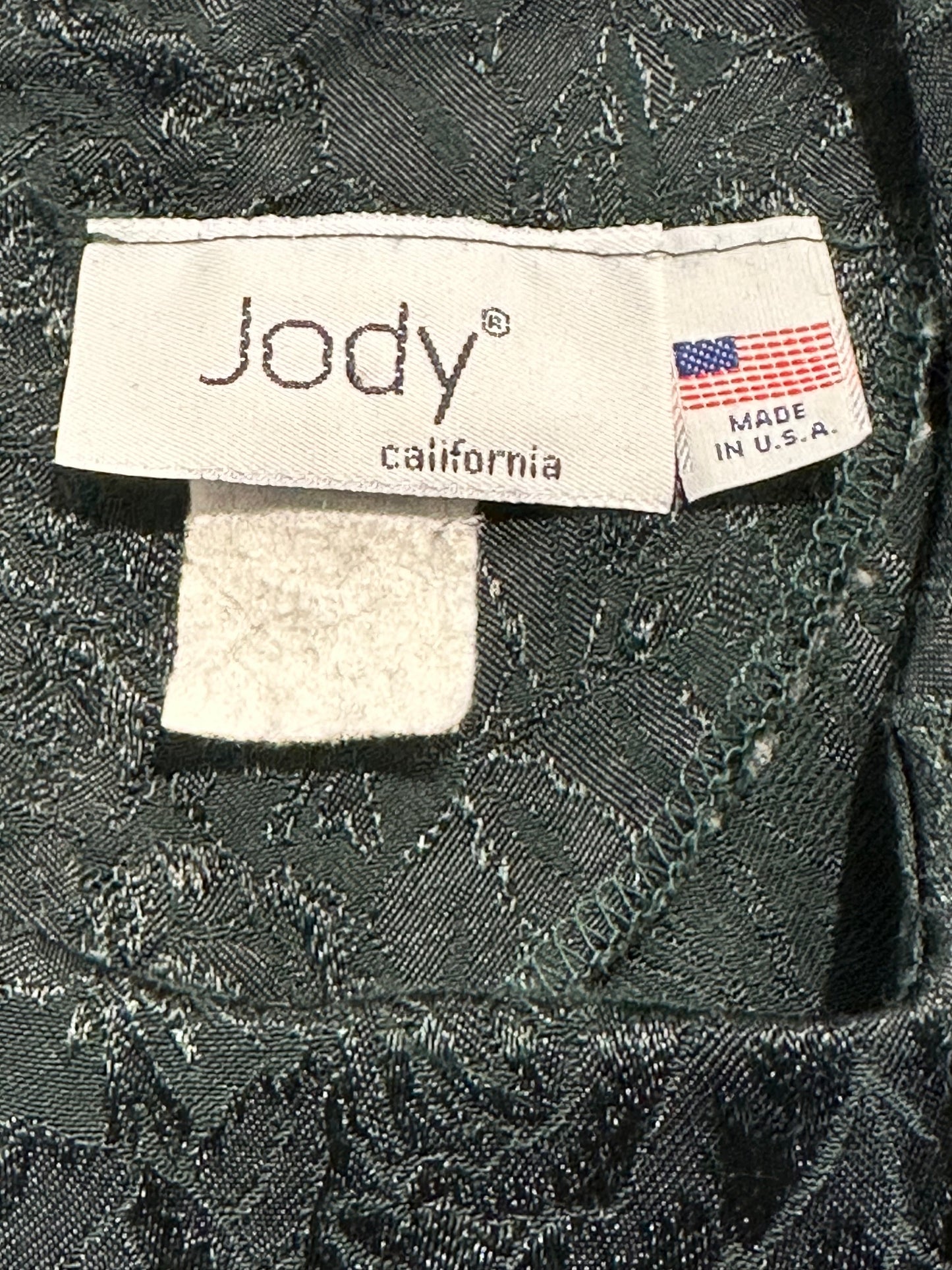 90s 'Jody' Green Rayon Mini Dress / Small