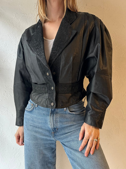 80s ‘G3’ Leather Cropped Jacket / Small