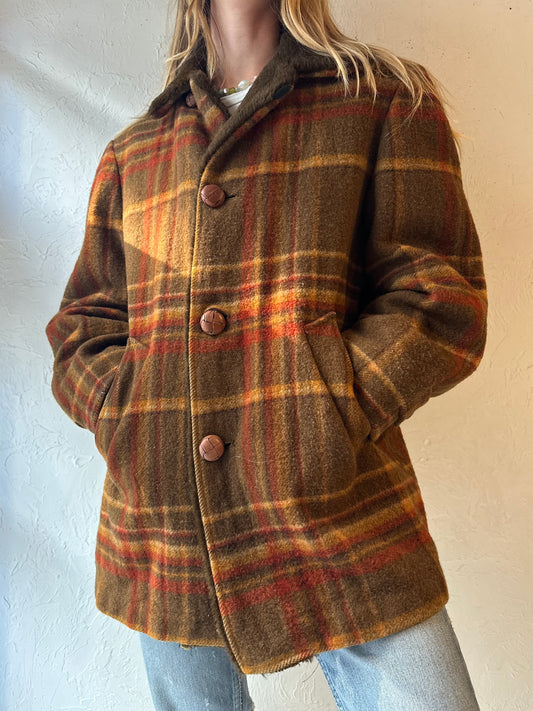 80s ‘Pendleton’ Plaid Wool Jacket / Medium