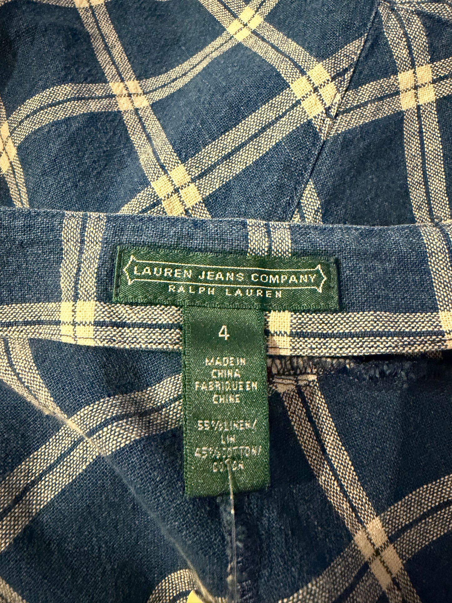Y2k 'Ralph Lauren' Linen Cotton Midi Skirt / Medium