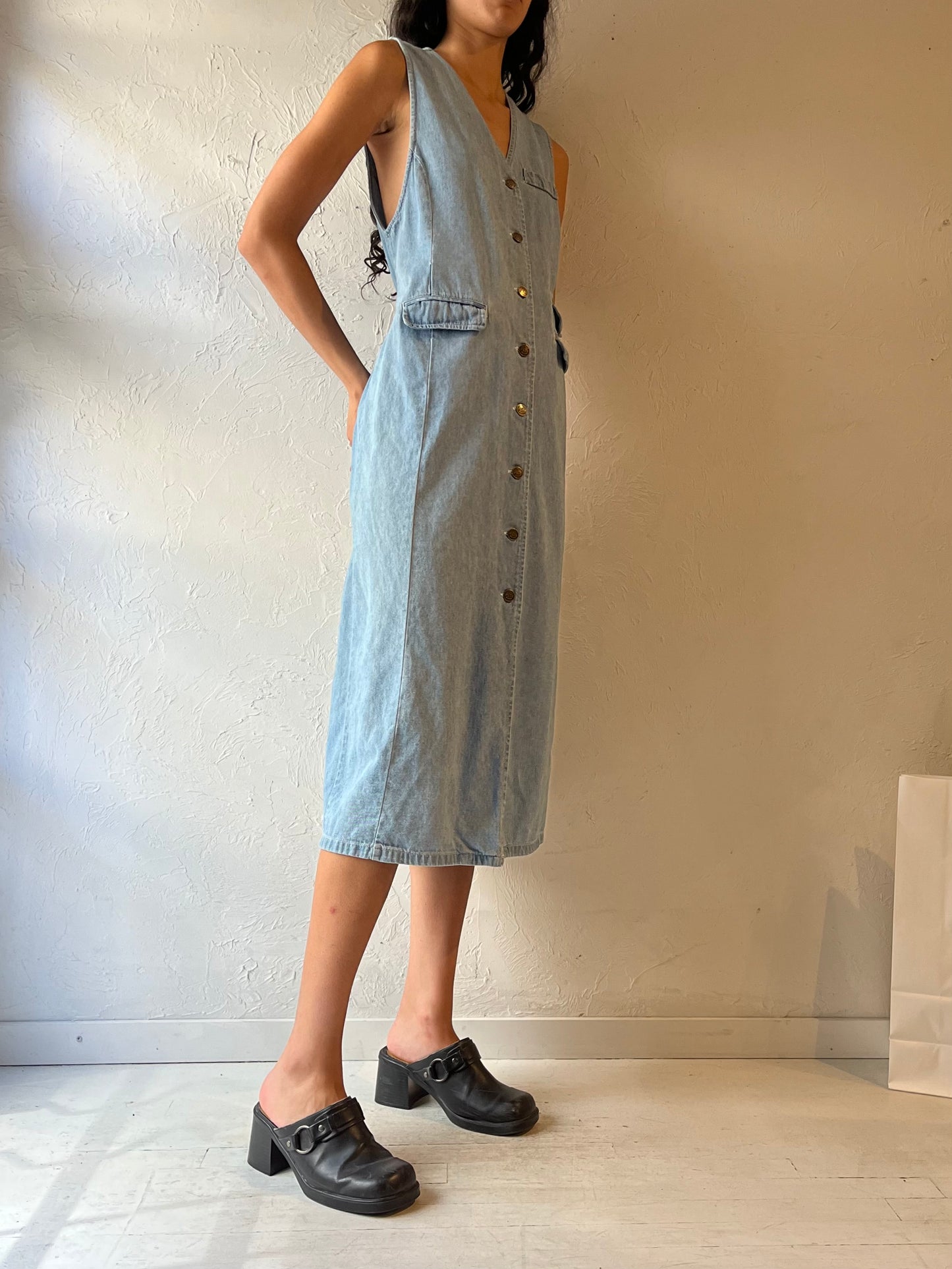 90s ‘Rafaela’ Denim Midi Dress / Medium