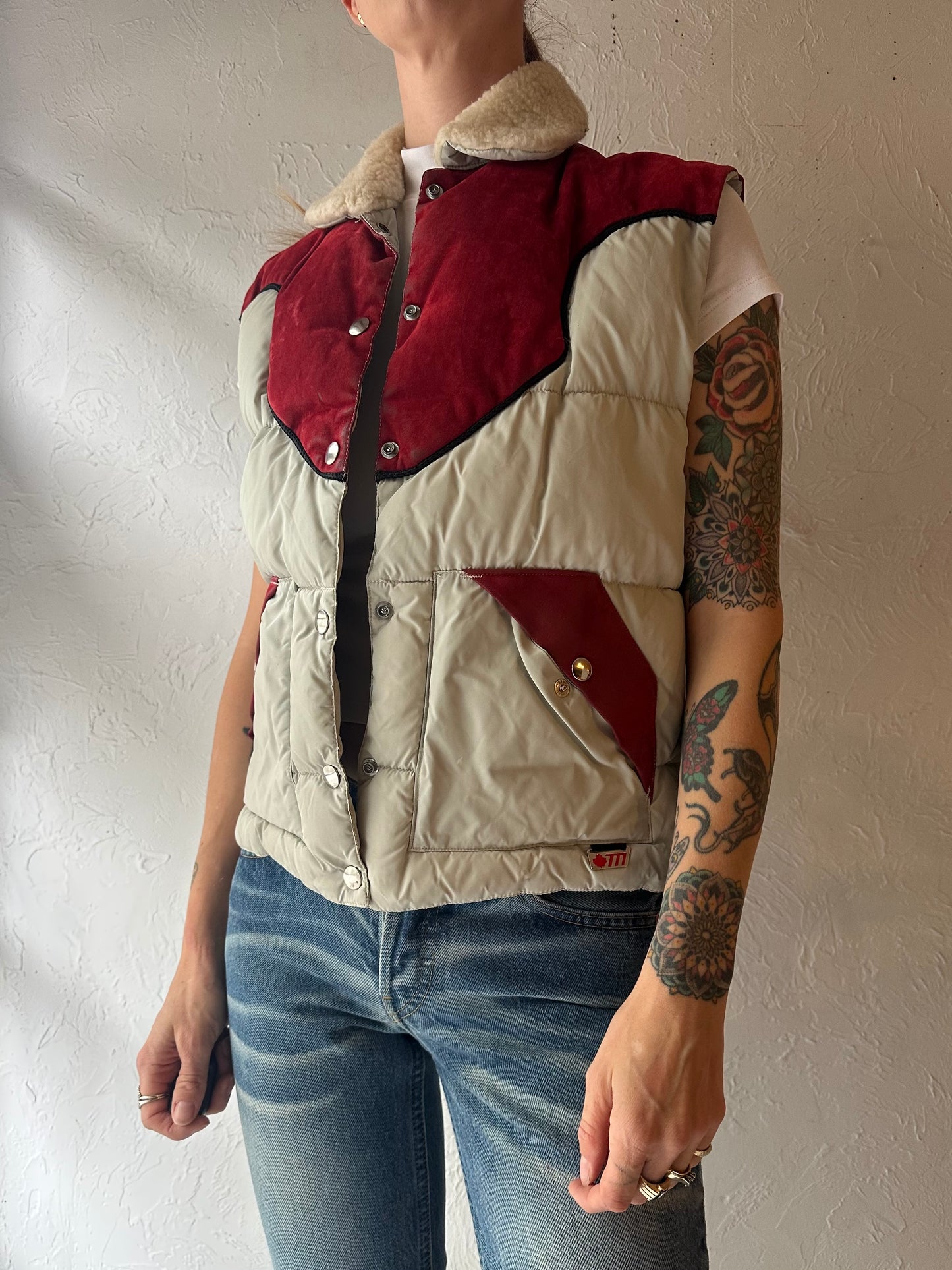 70s 'Mercury' Quilted Down Puffer Vest / Small