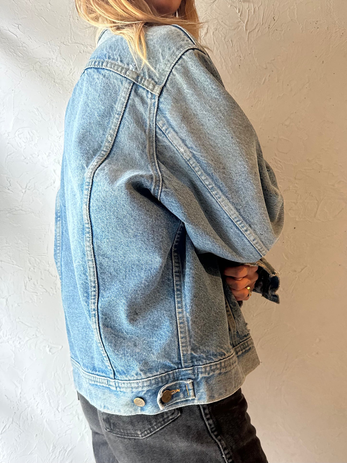 80s ‘Stormrider’ Thrashed Blanket Lined Denim Jacket / Large