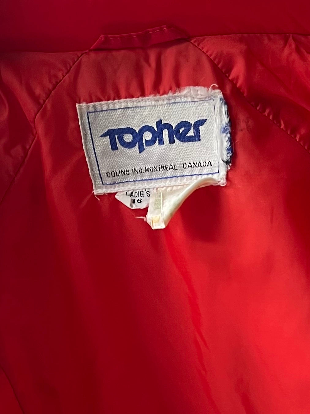80s 'Topher' Retro Red Winter Outdoor Puffer Après Ski Jacket / Medium