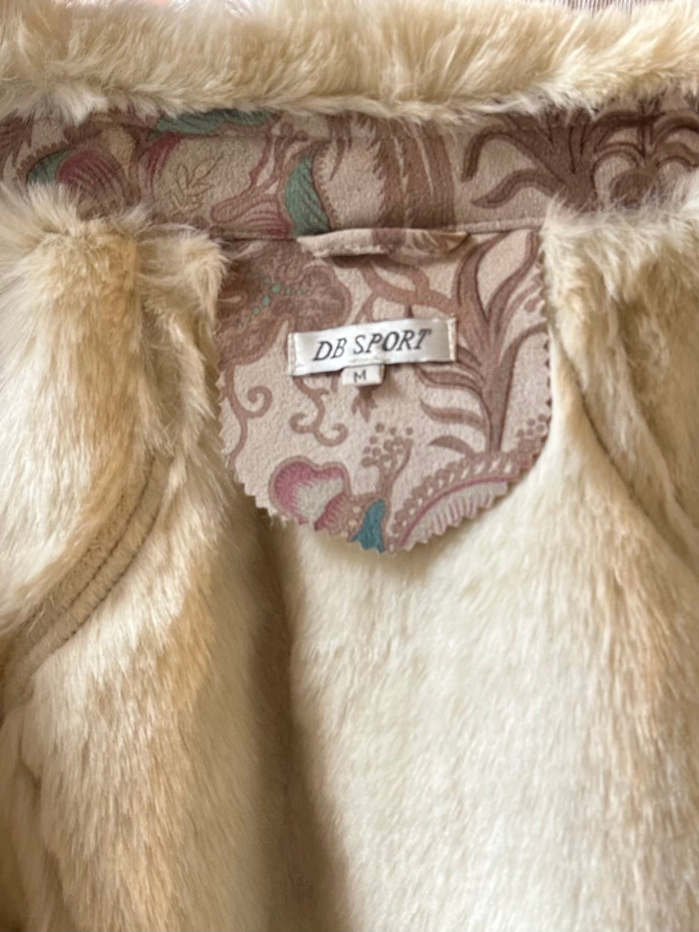 90s ‘DB Sport’ Beige Faux Suede Jacket / Medium