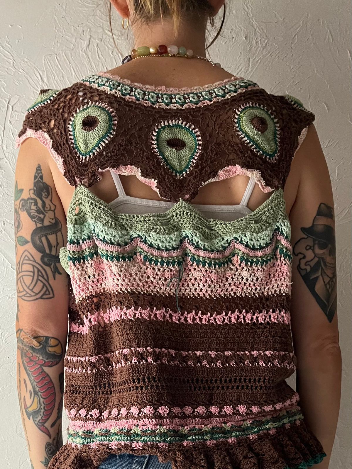 Vintage Handmade Cotton Crochet Top / Small - Medium