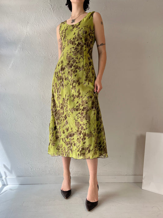 Vintage Green Sleeveless Midi Dress / Medium
