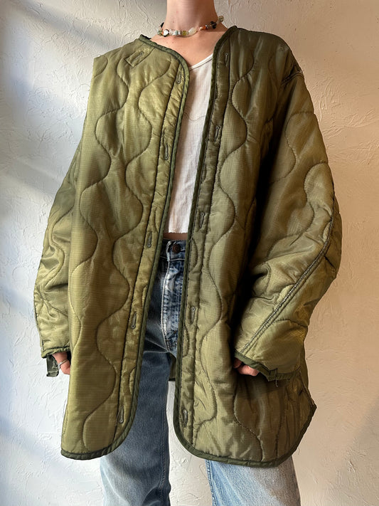 Vintage Authentic Green Army Liner Jacket / Small