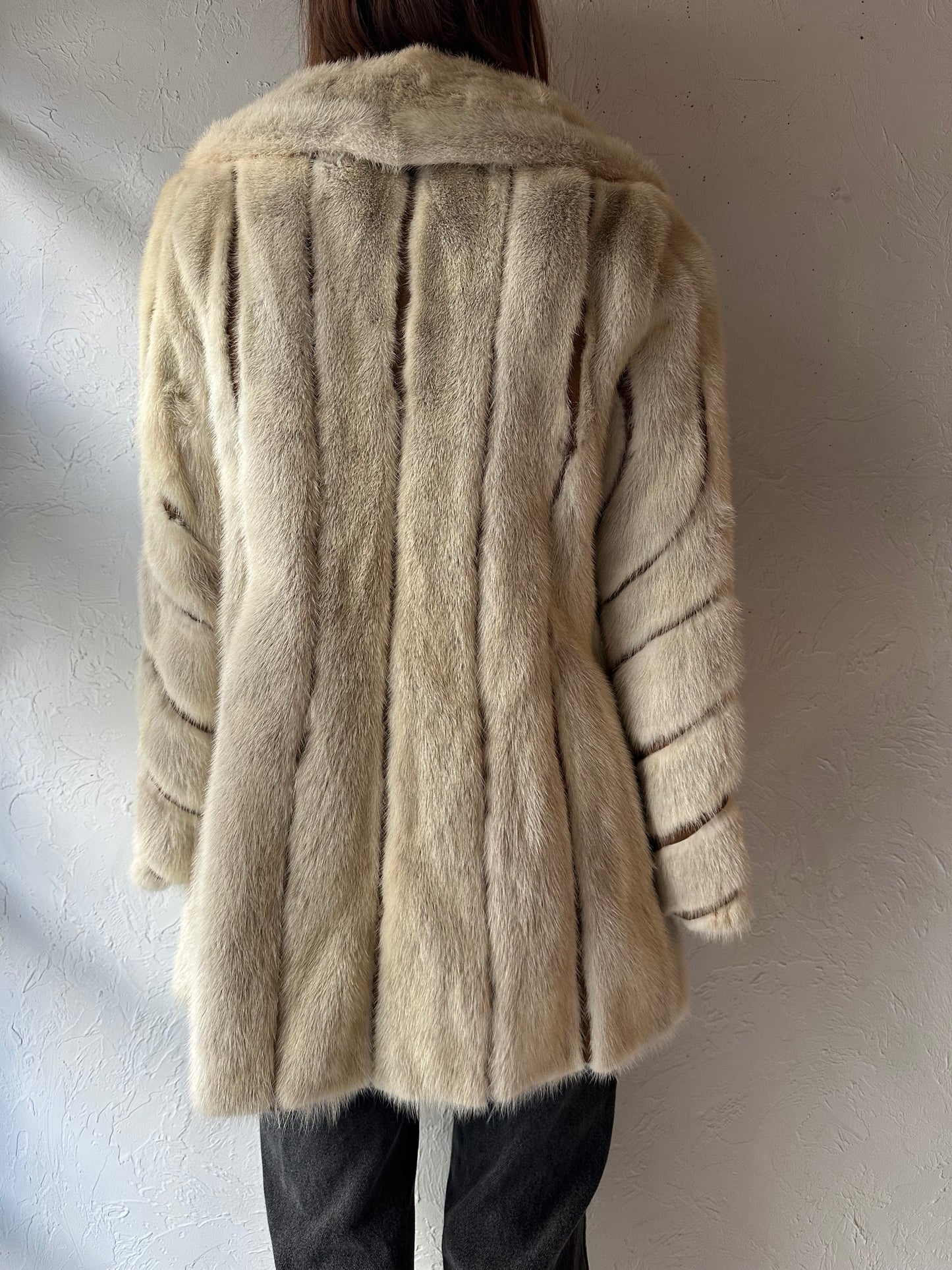 60s 'Malacky Furs' White Fur Coat / Medium