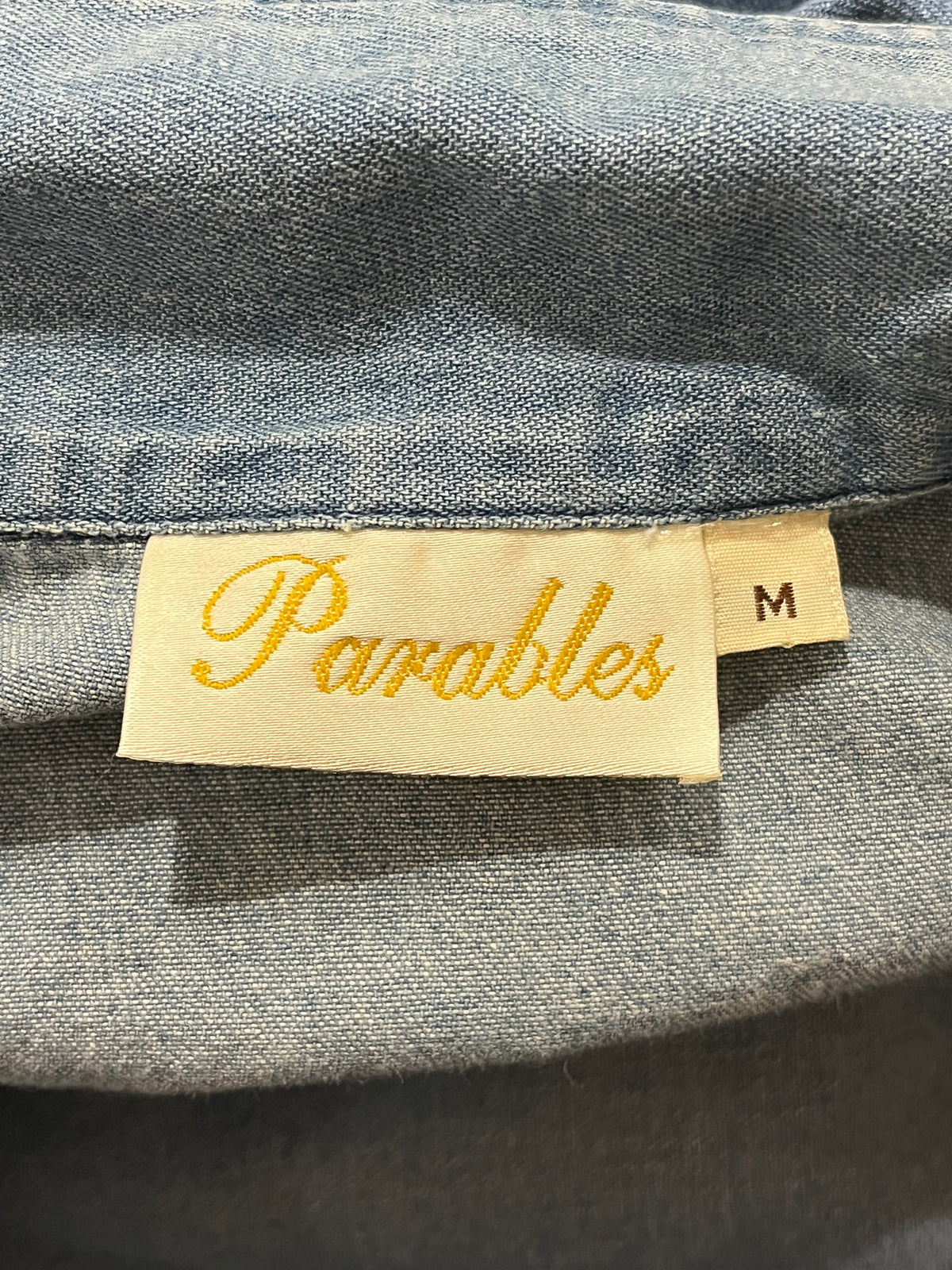 Y2k ' Parables' Denim Embroidered Western Cottagecore Button Up Maxi Dress / Medium