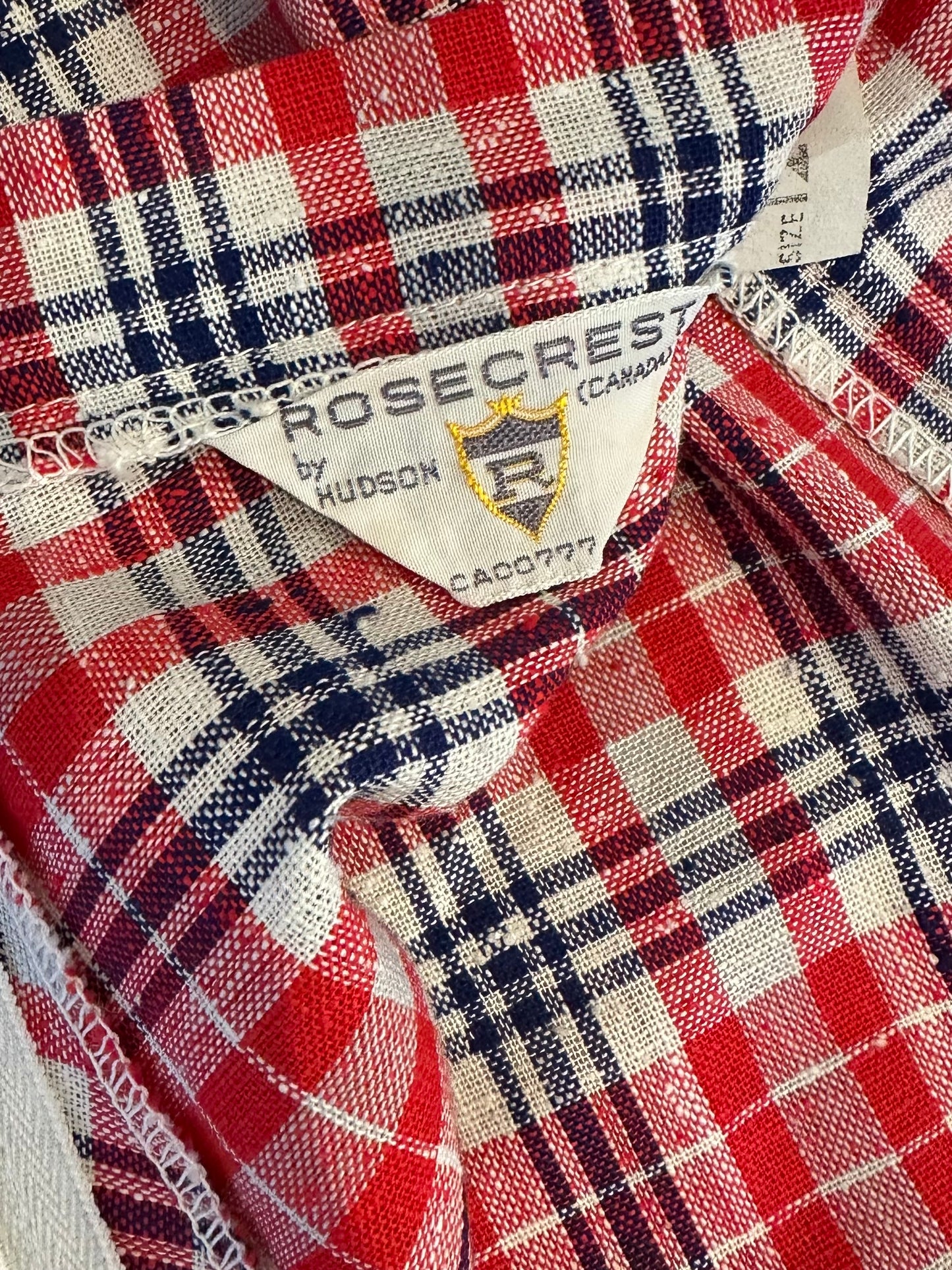 70s 'Rosecrest' Red Plaid Maxi Skirt / Small