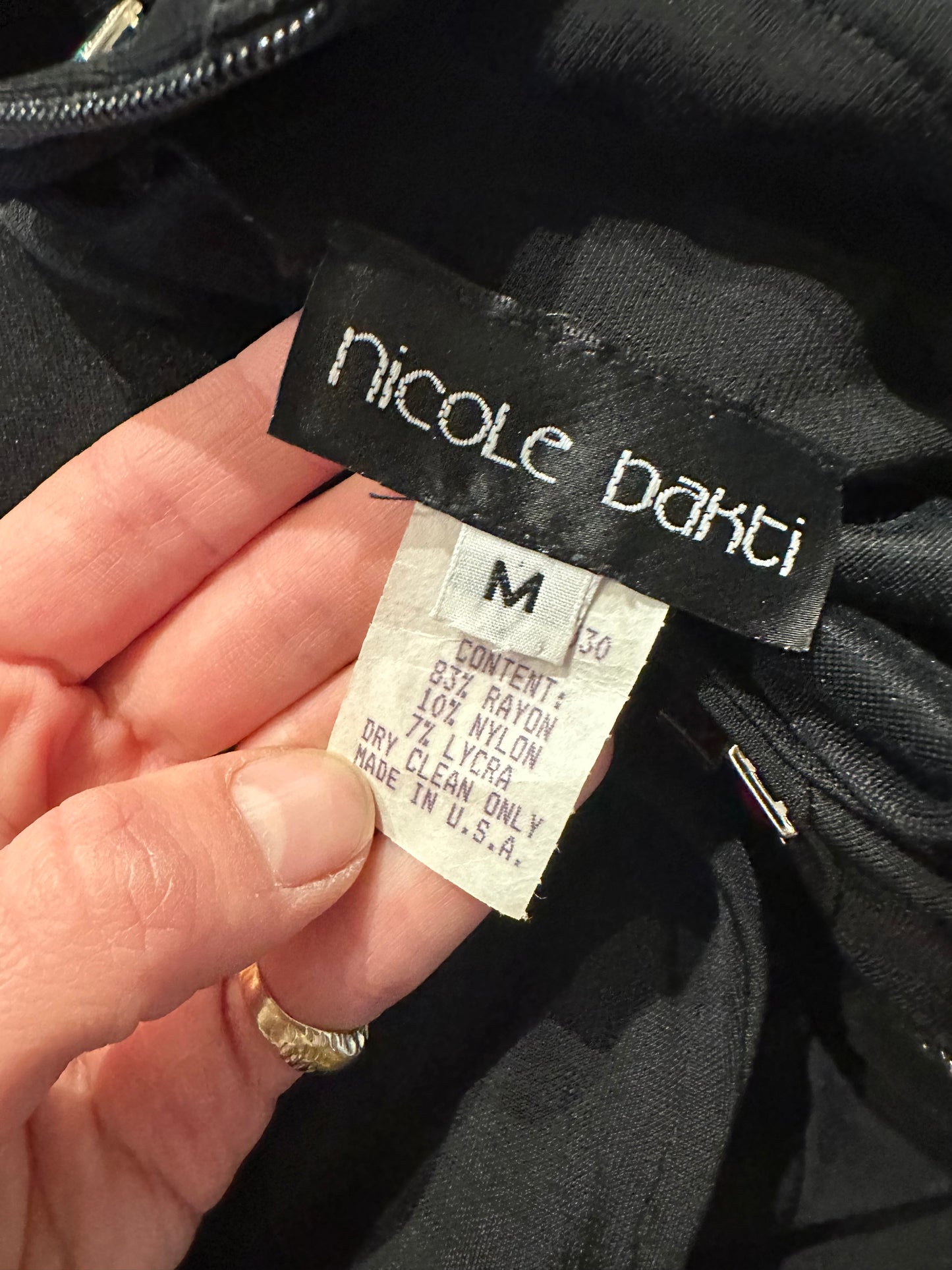 90s ‘Nicole Bakti’ Black Formal Dress / Medium