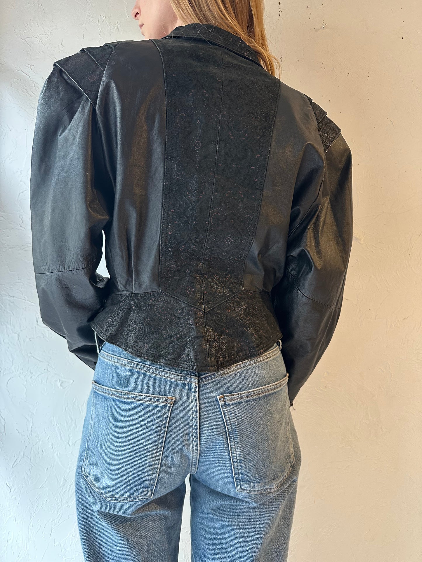 80s ‘G3’ Leather Cropped Jacket / Small