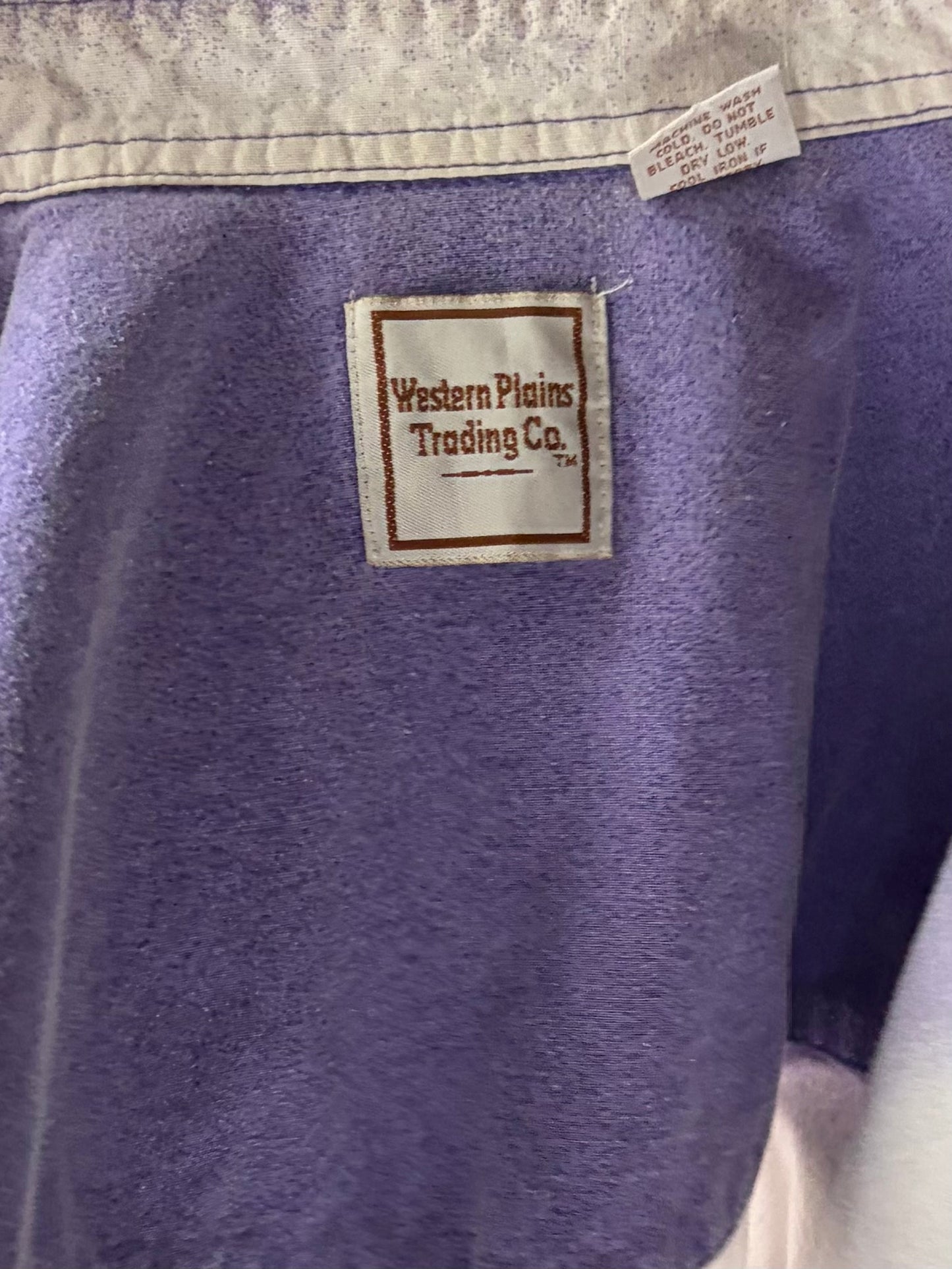 Vintage 'Western Plains' Purple Western Horse Cowboy Shirt / Medium