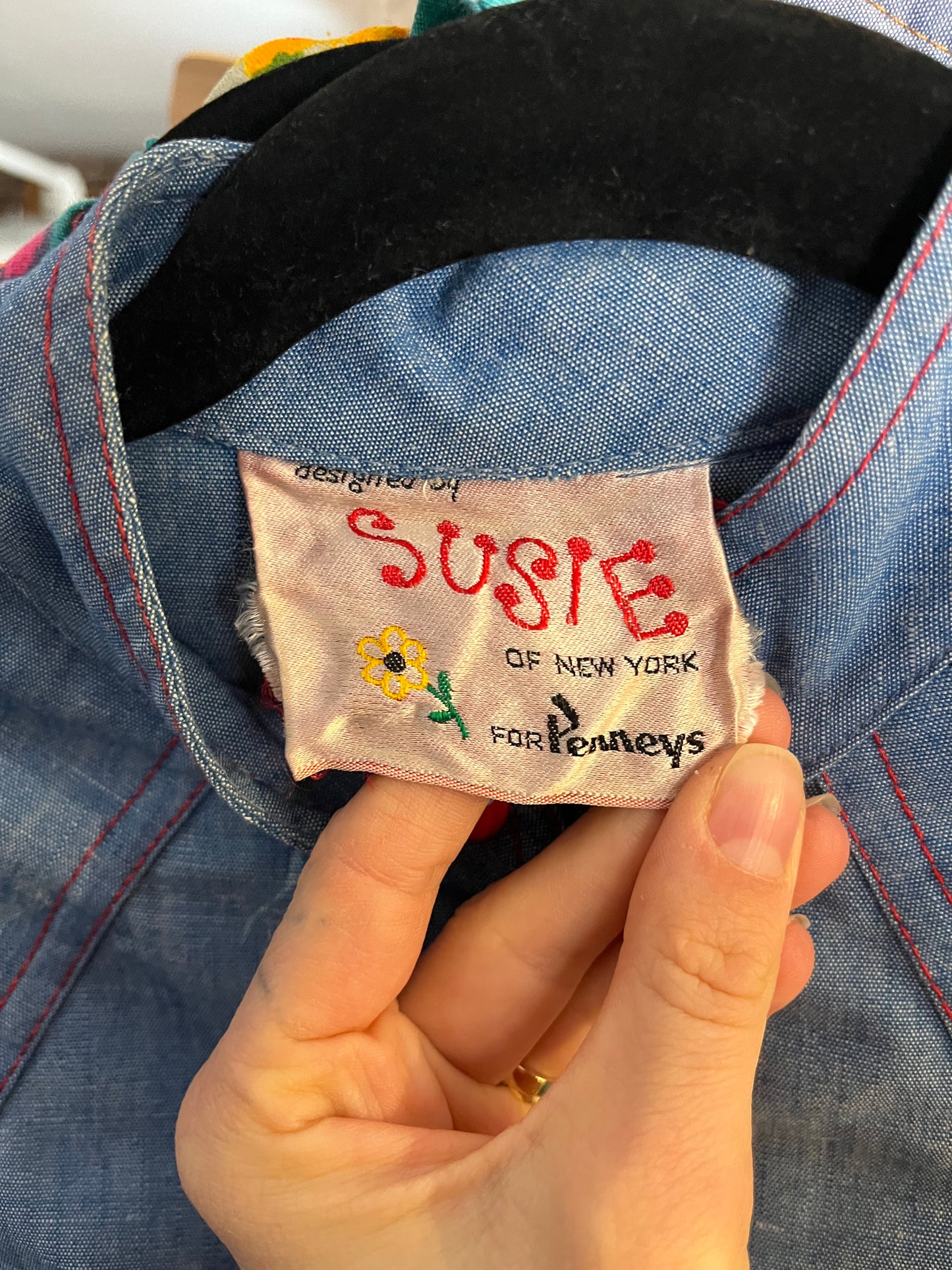 70s ‘Susie’ Blue Collared Mini Dress / Small