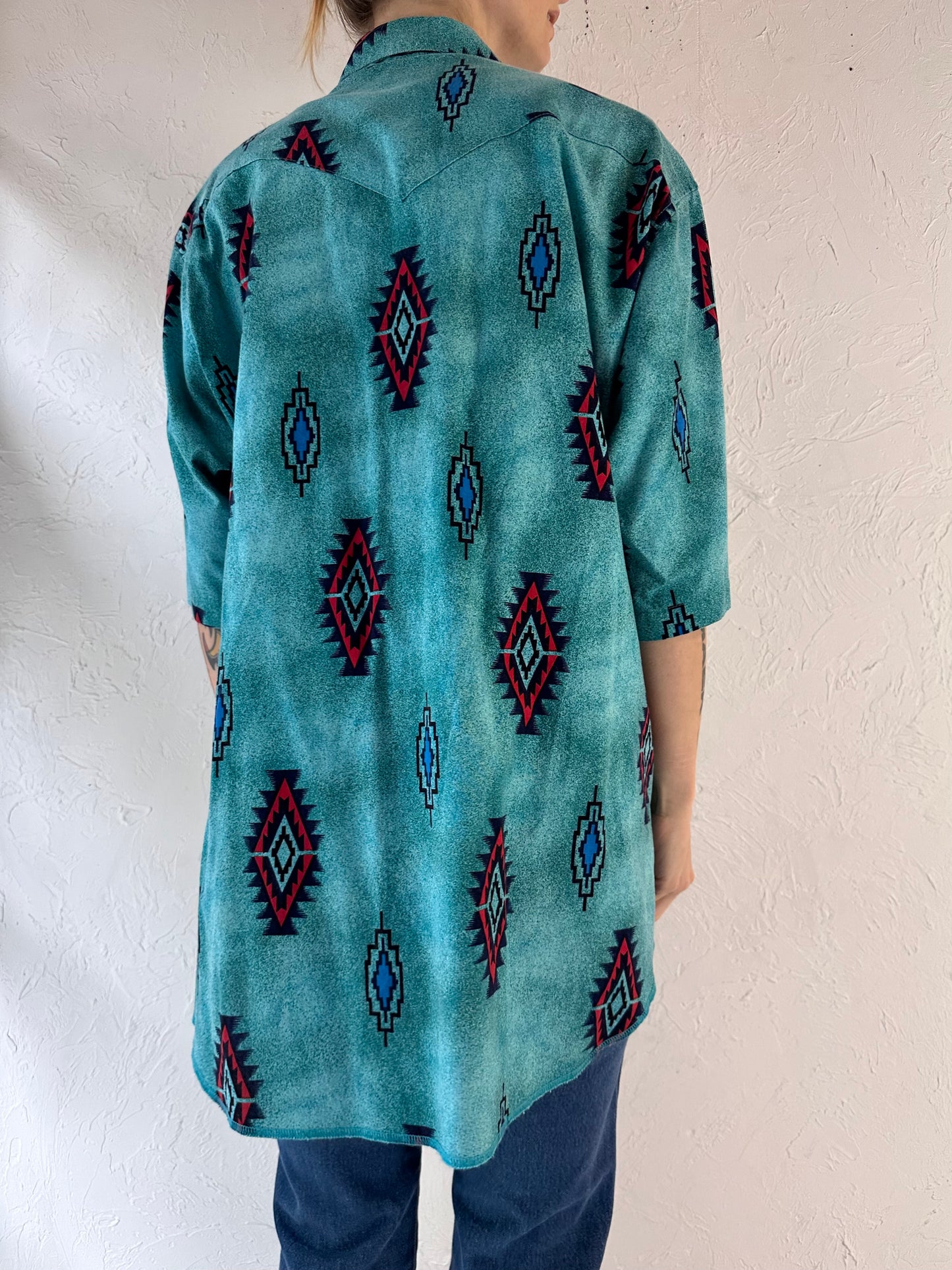 90s 'Wrangler' Western Button Up Shirt / Large
