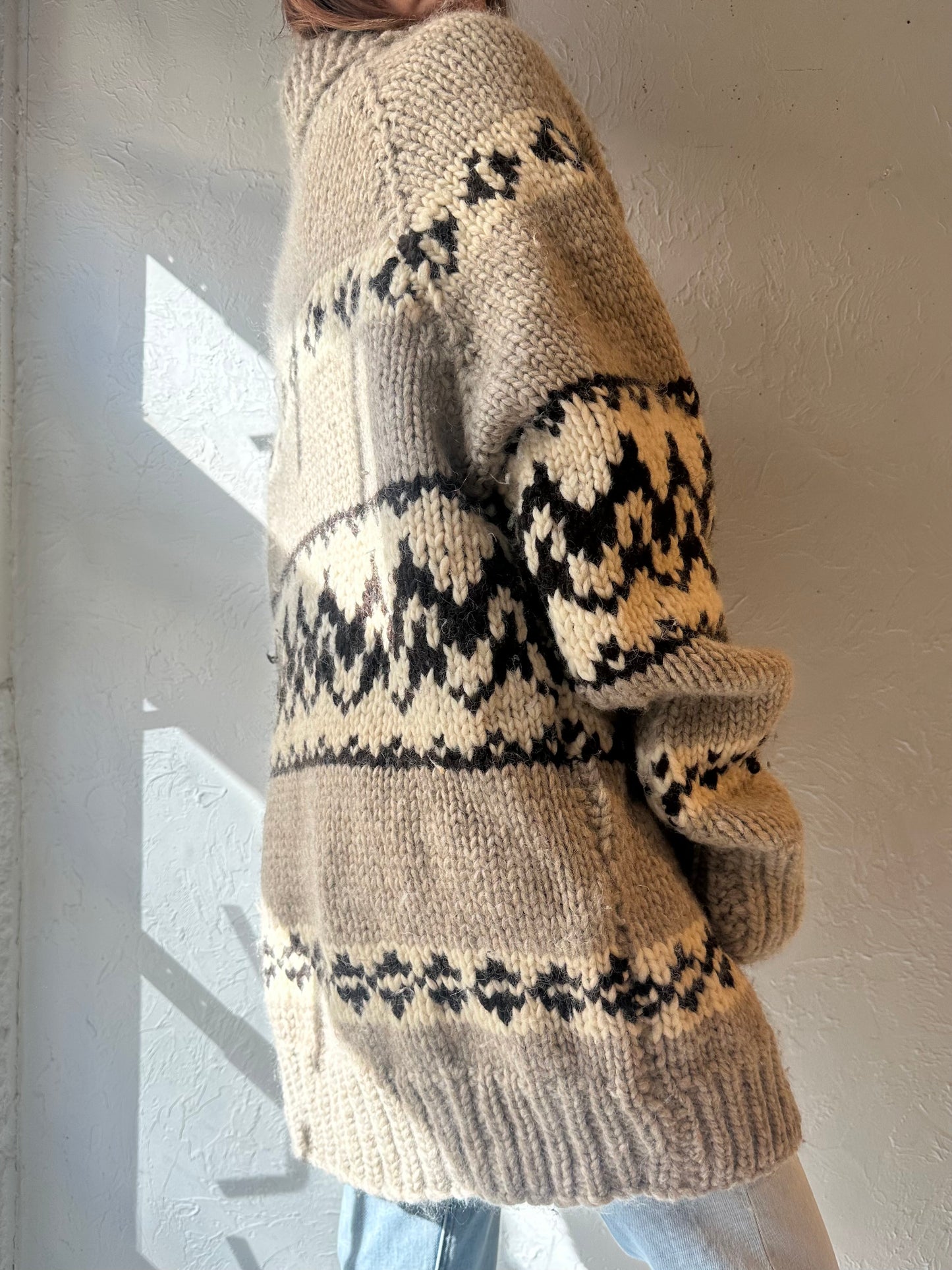 Vintage Hand Knit Chunky Wool Sweater / XXL