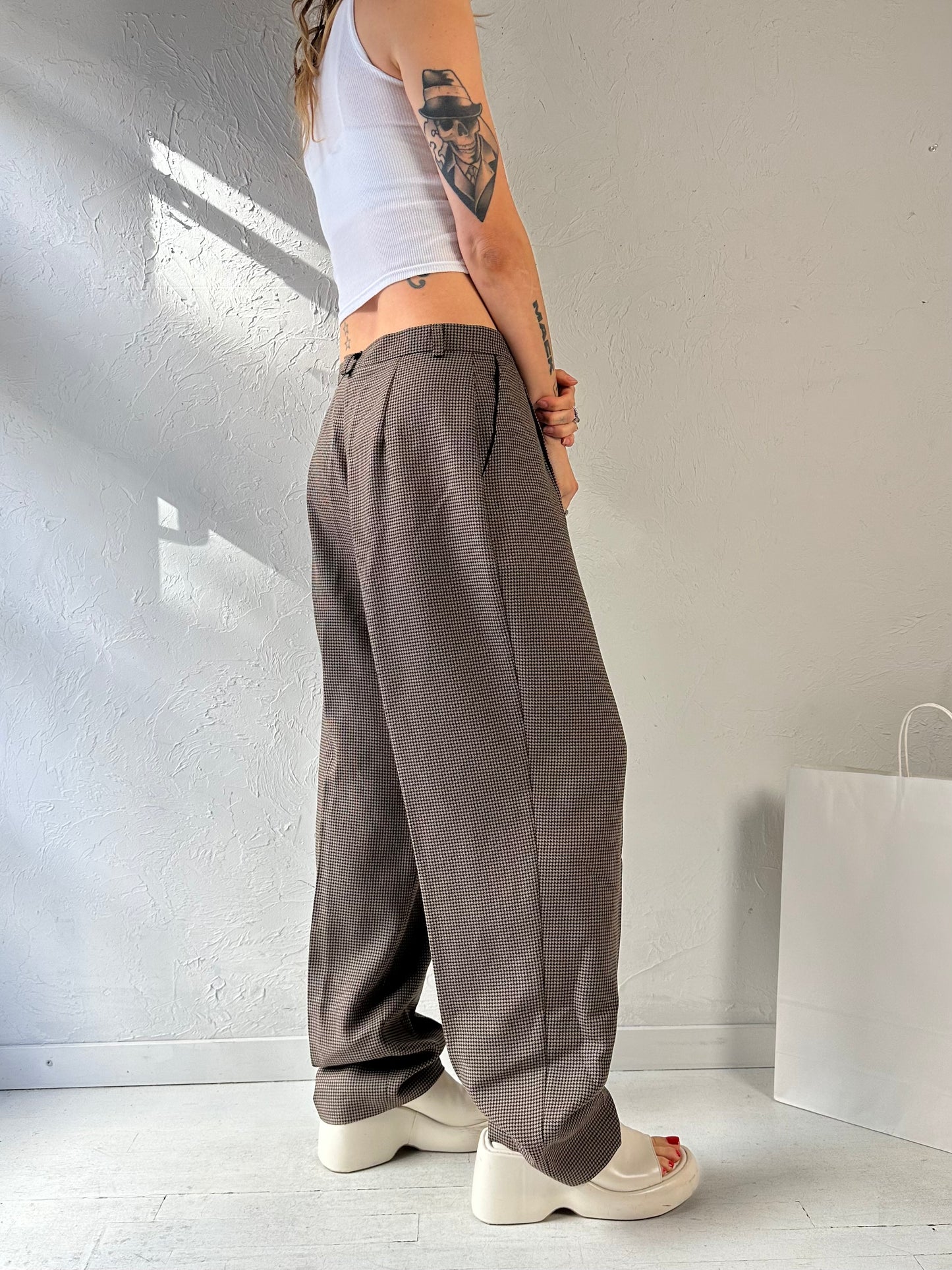 80s ‘Daniel Hechter’ Brown knit Trousers / Medium