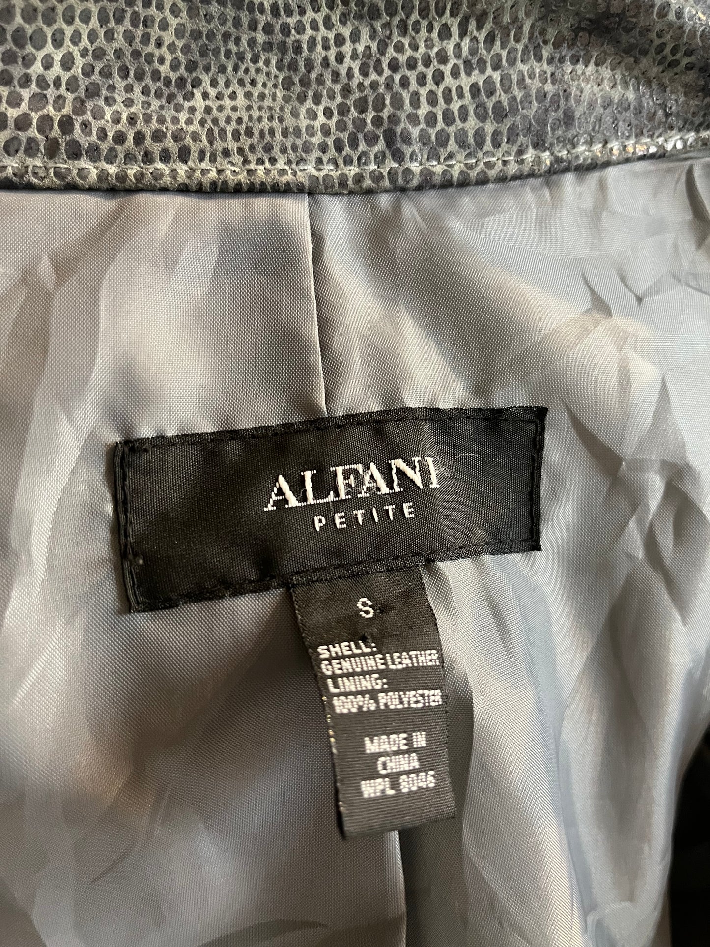 Y2K ‘Alfani’ Gray Leather Jacket / Small