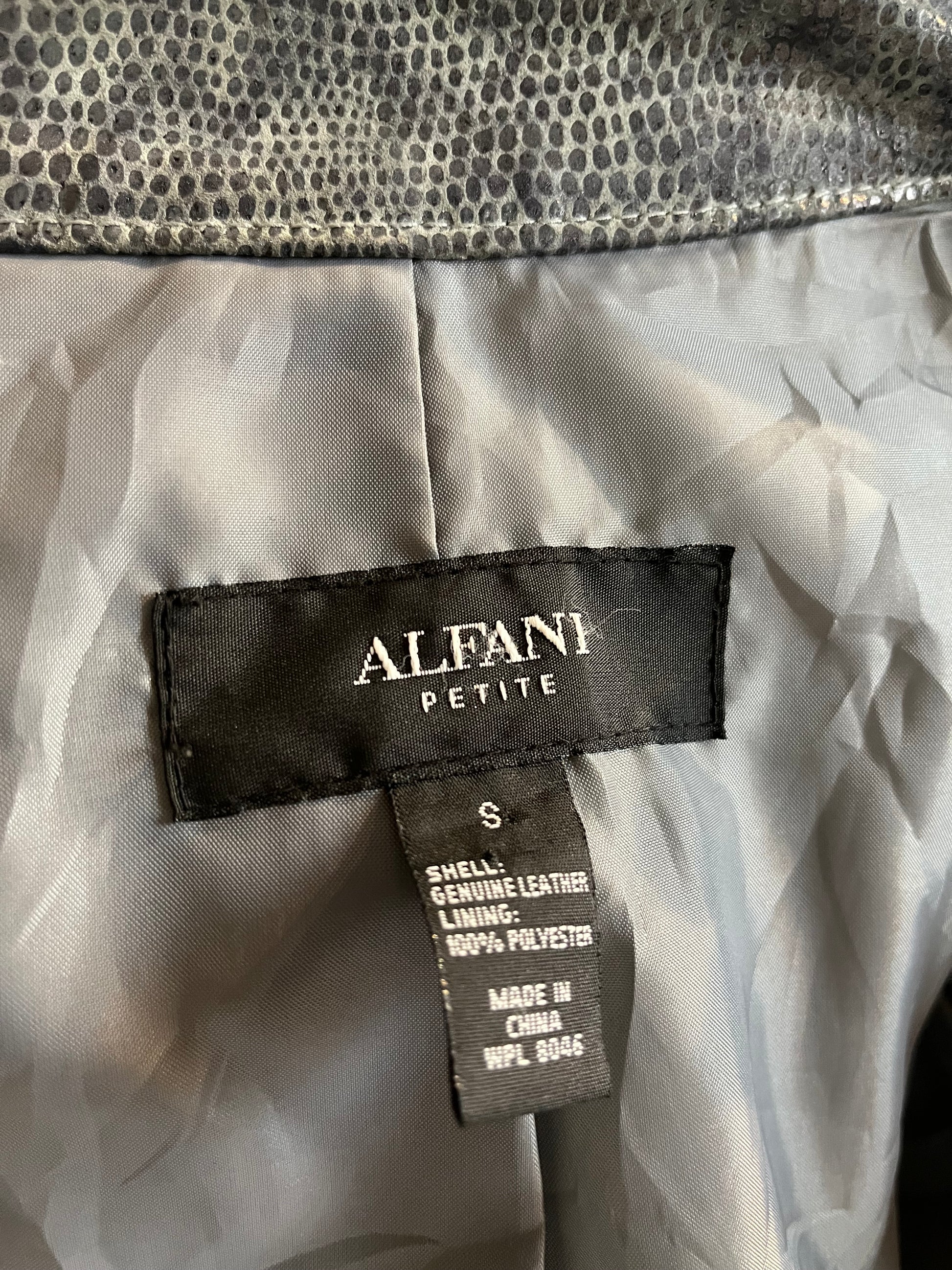 Y2K ‘Alfani’ Gray Leather Jacket / Small