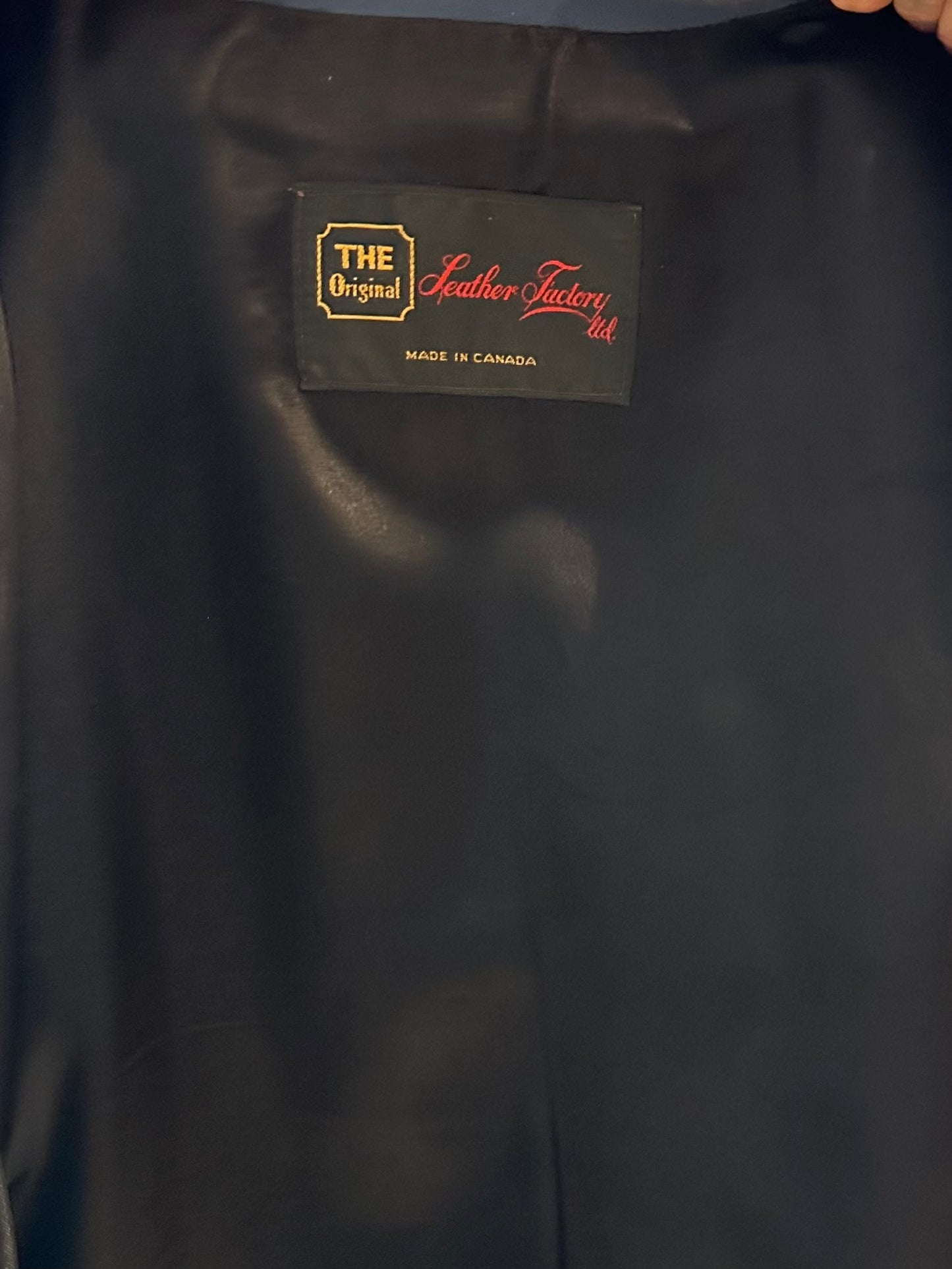 70s ‘Leather Factory’ Blue Leather Trench Coat / Medium