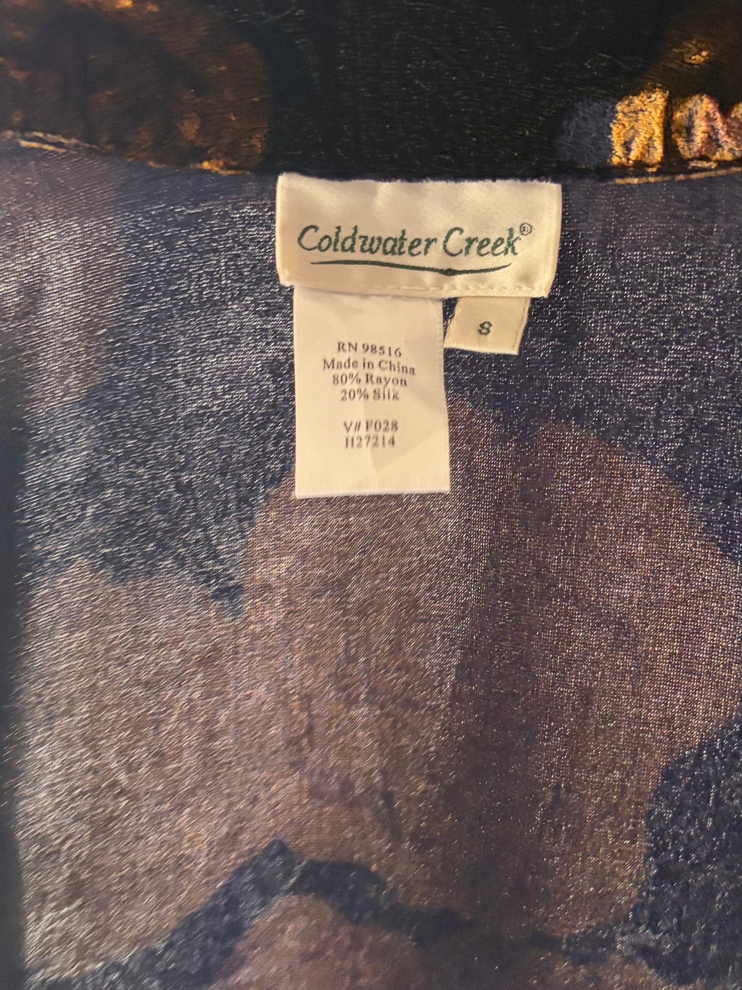 Y2k 'Coldwater Creek' Floral Velvet Retro Jacket / Small