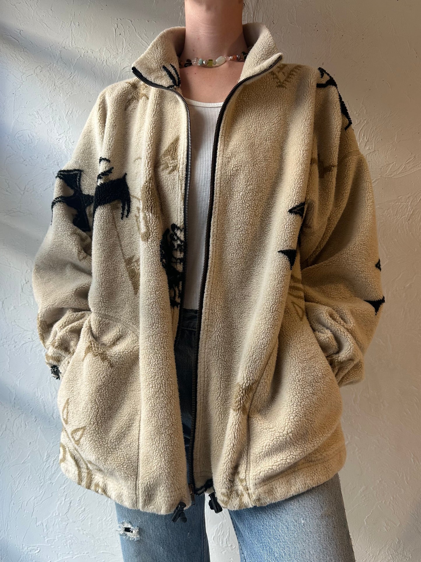 90s ‘Ezze Wear’ Fleece Jacket / Medium