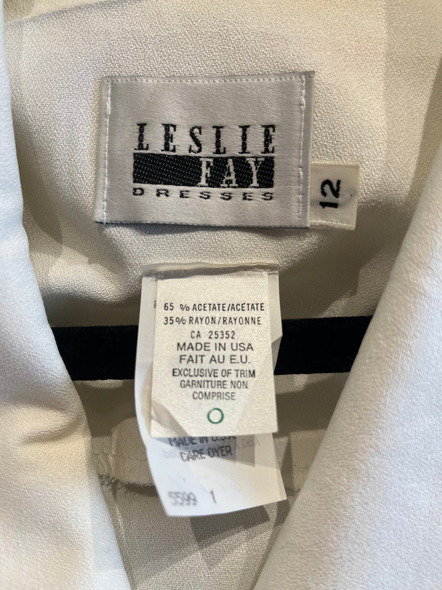 80s 'Leslie Fay' Long Sleeve Midi Dress / Medium