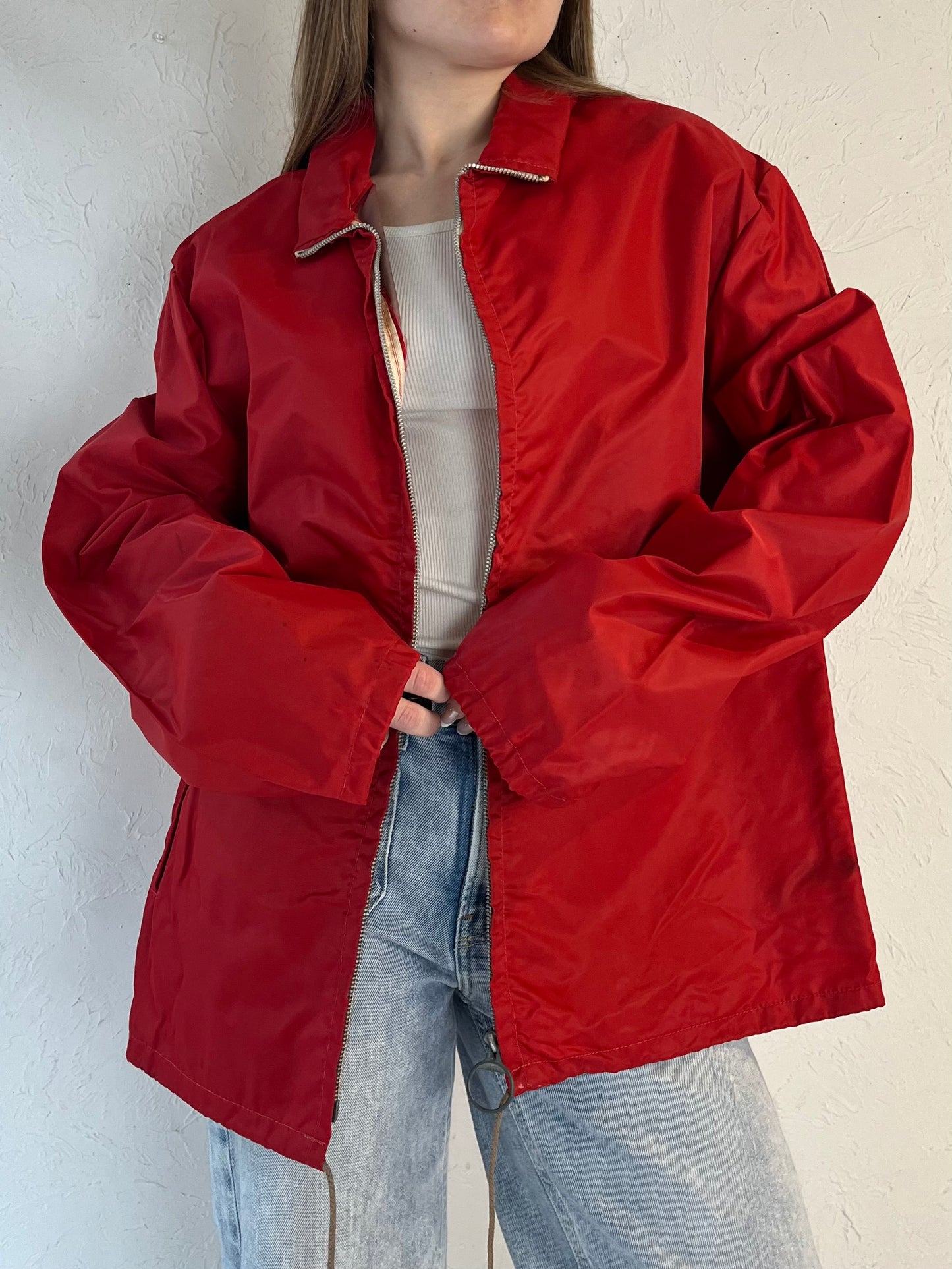 90s ‘SFU’ Red Sport Jacket / Large