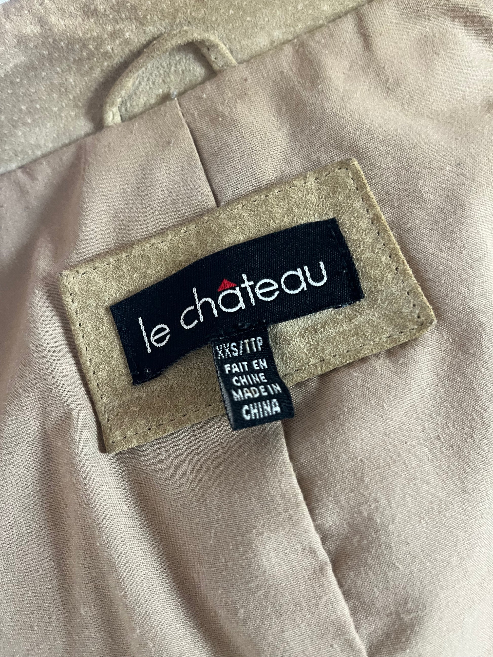Y2k 'Le Chateau' Suede Leather Jacket / XS