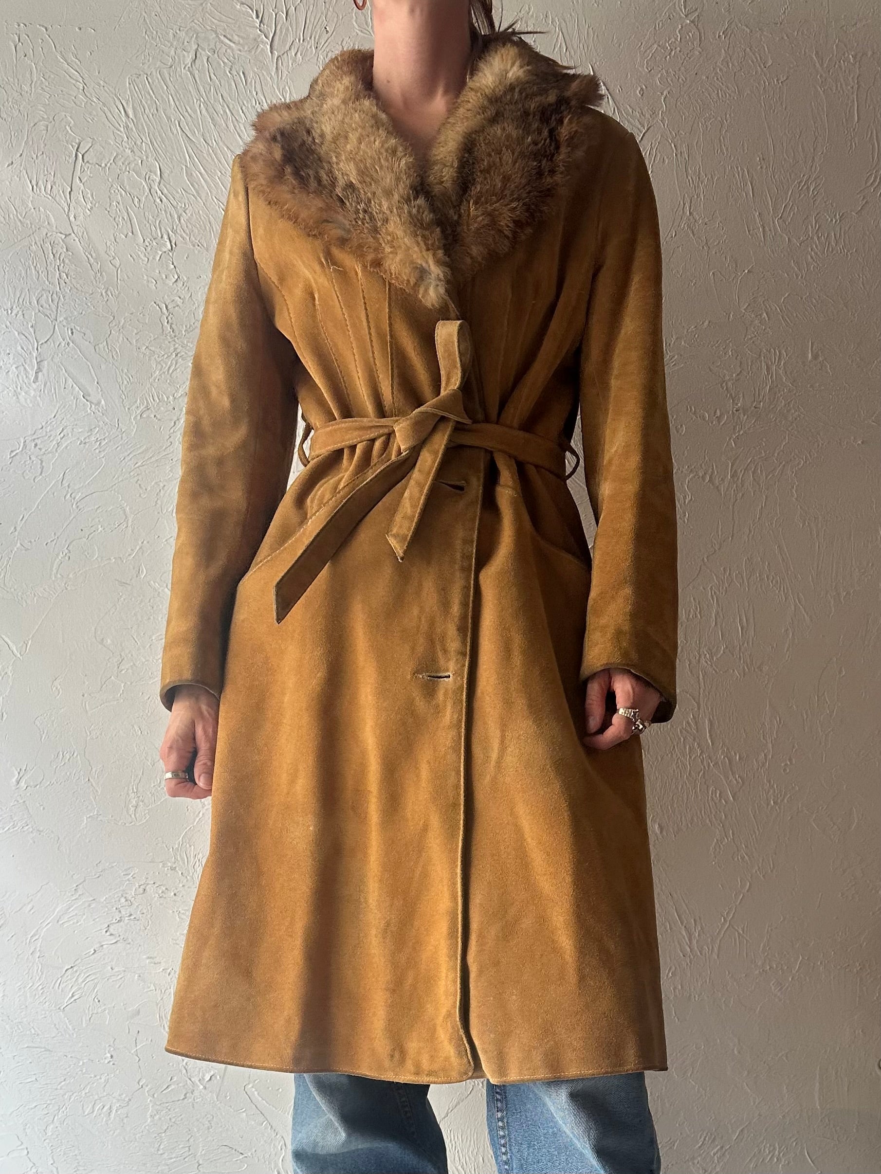 70s 'Fairweather' Suede Leather Penny Lane Coat Small