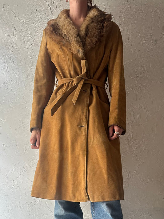 70s 'Fairweather' Suede Leather Penny Lane Coat / Small