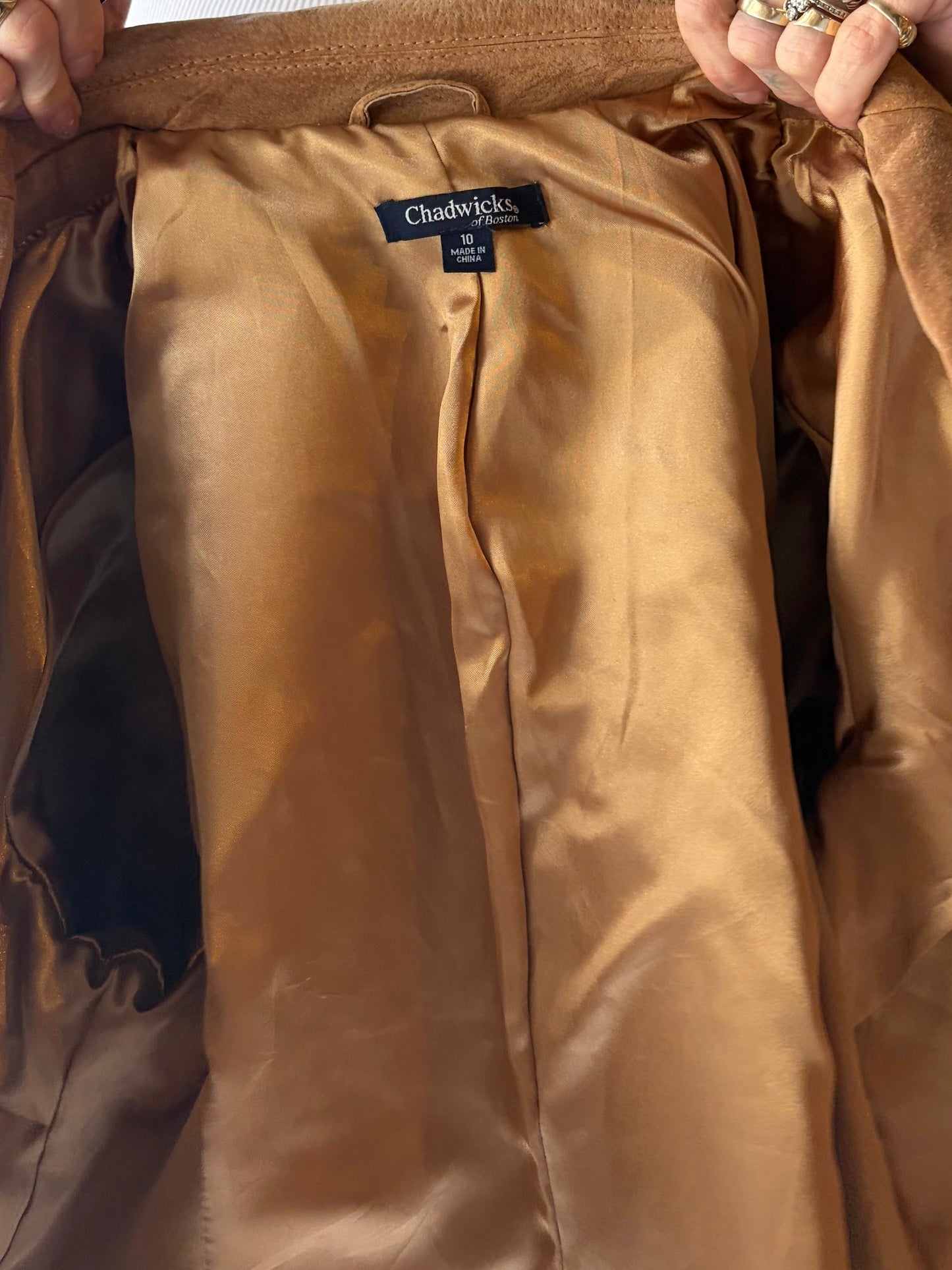 Y2k 'Chadwicks' Suede Leather Minimalist Blazer Jacket / Medium