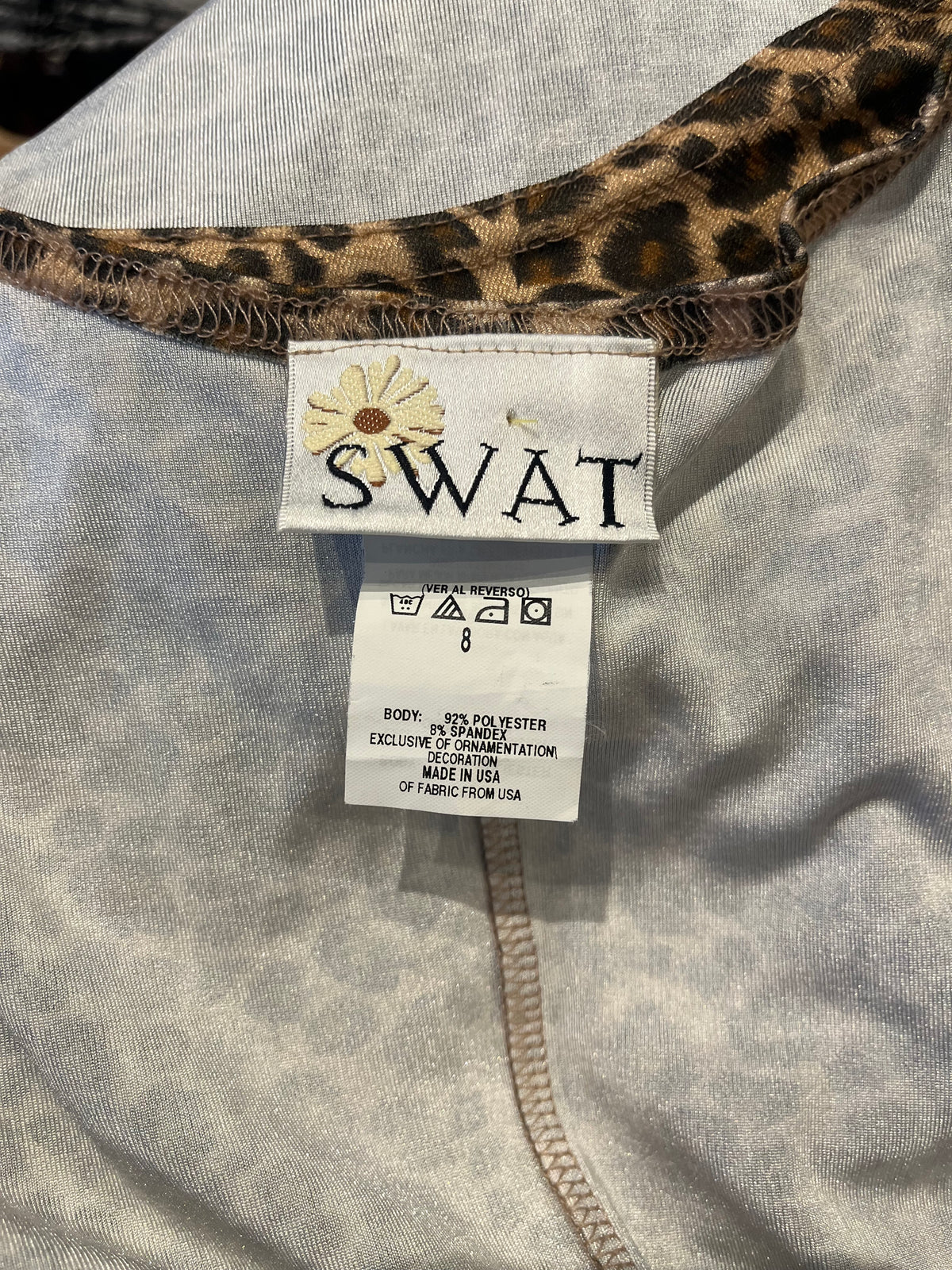 90s 'Swat' Leopard Print Slinky Dress / Medium