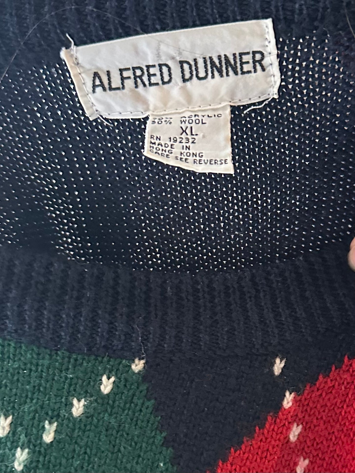 90s ‘Alfred Dunner’ Navy Blue Knit Sweater / XL