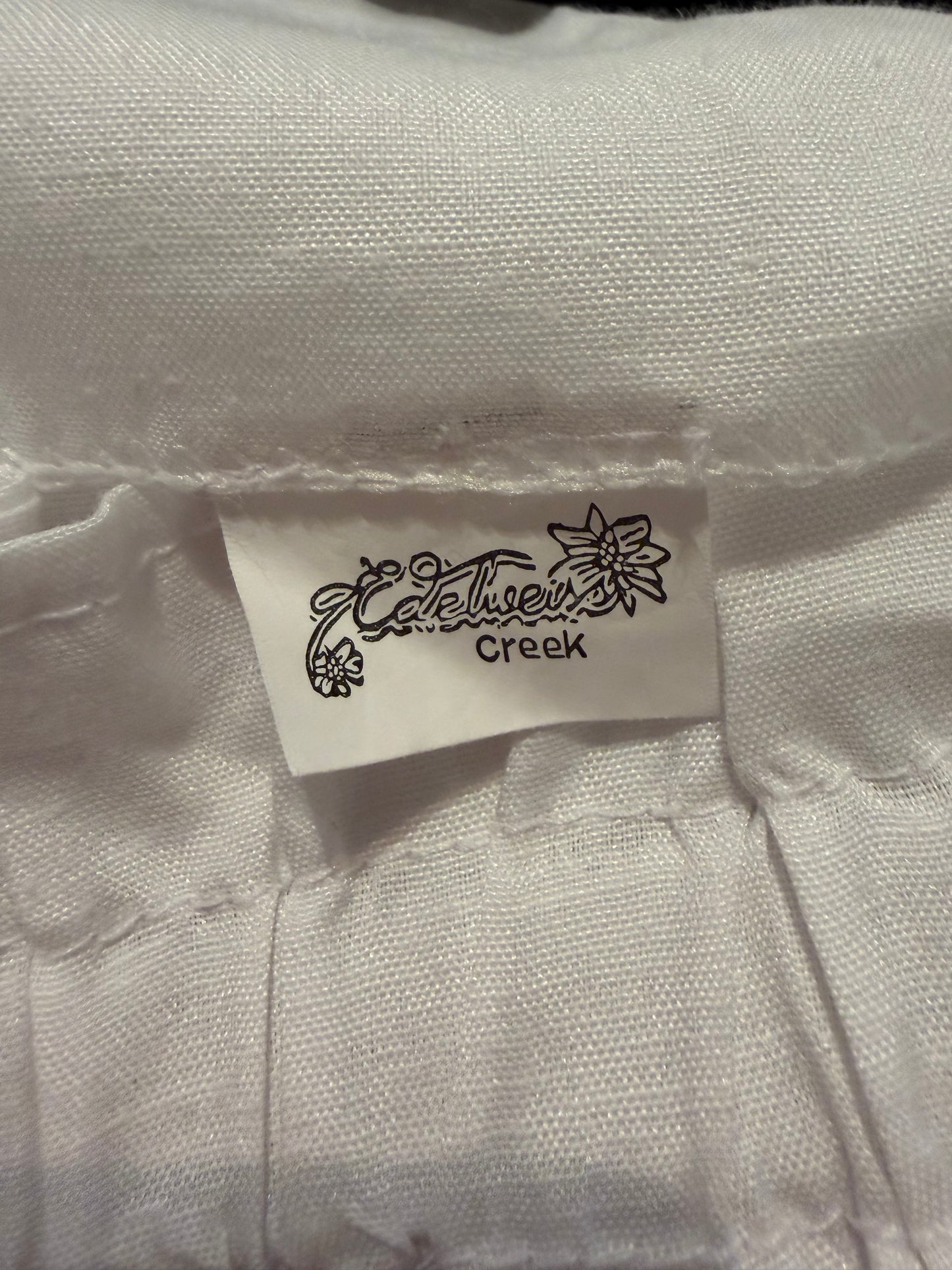 Vintage White Peasant Style Cotton Crop Top / Medium