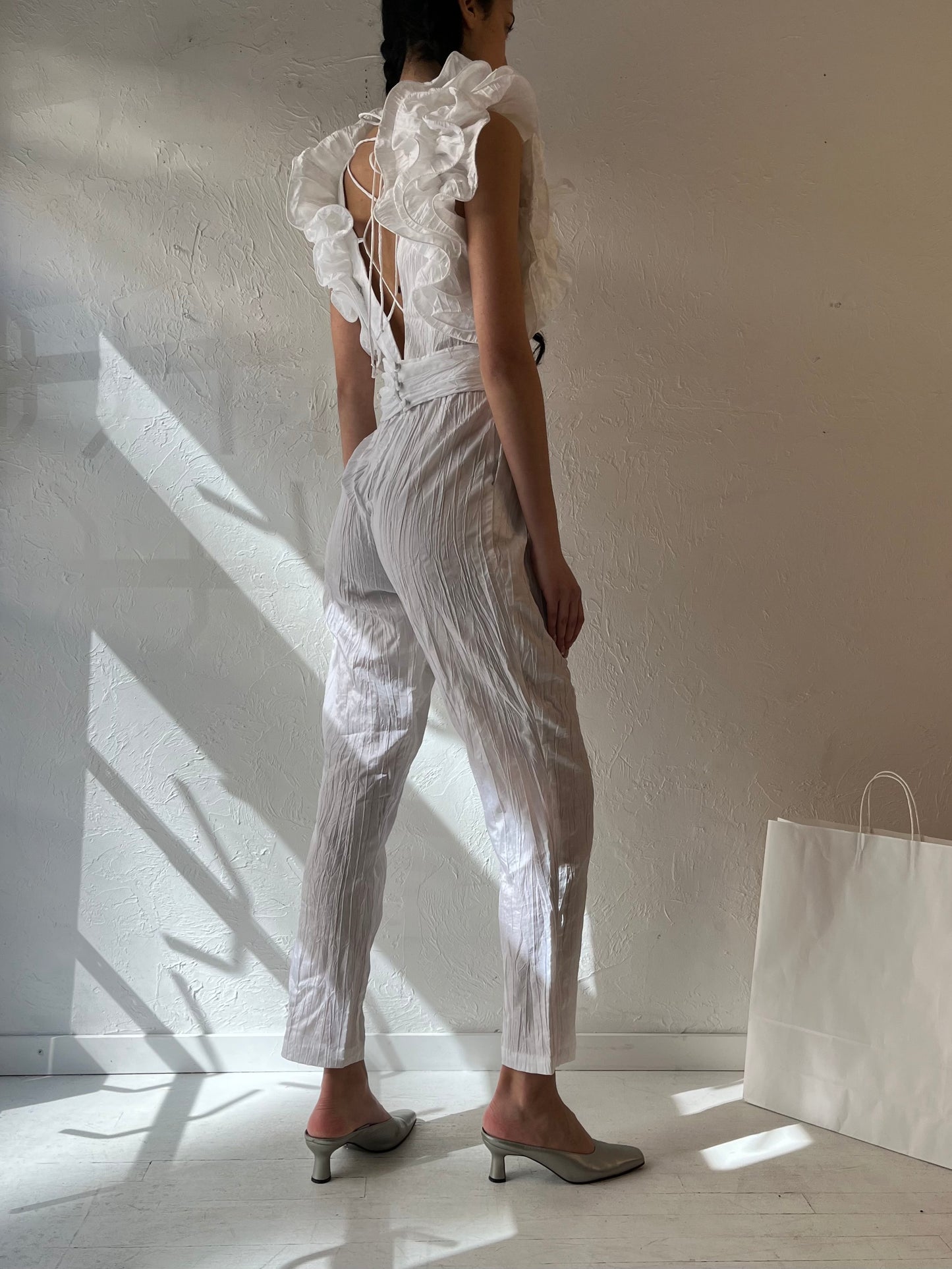 90s ‘Lo Lo Collections’ White Jumpsuit / Small