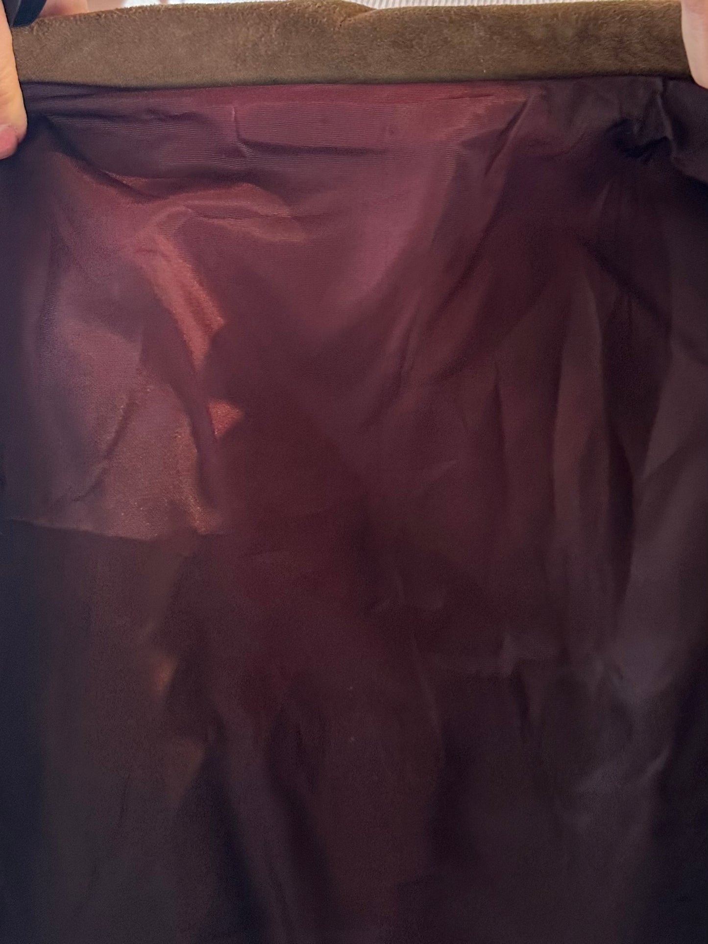 Vintage Brown Suede Leather Western Fringe Jacket / Small