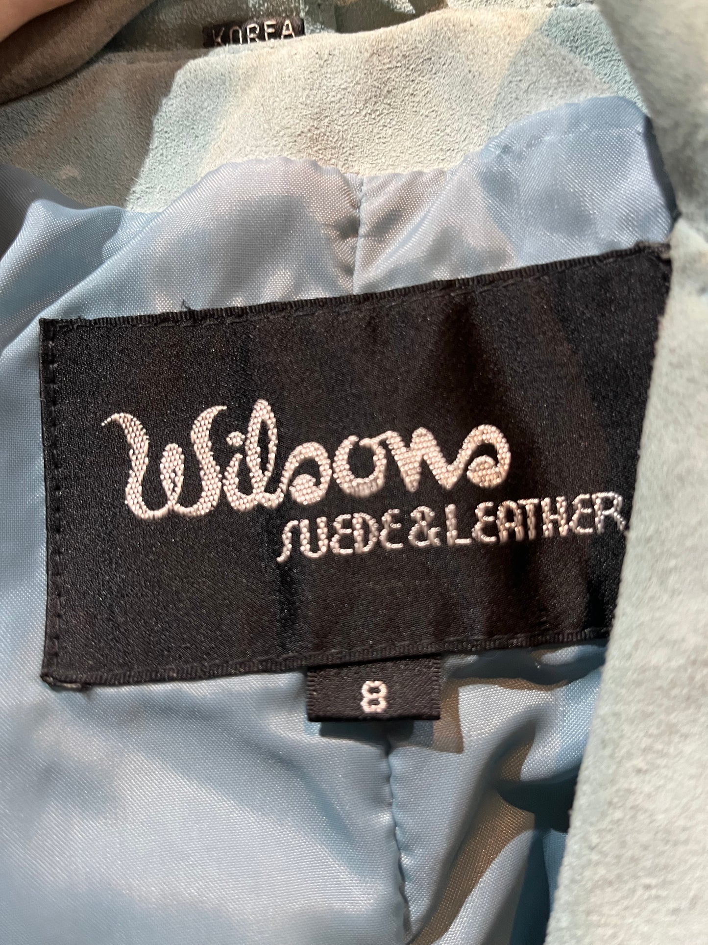 80s 'Wilsons Leather' Blue Suede Jacket / Small