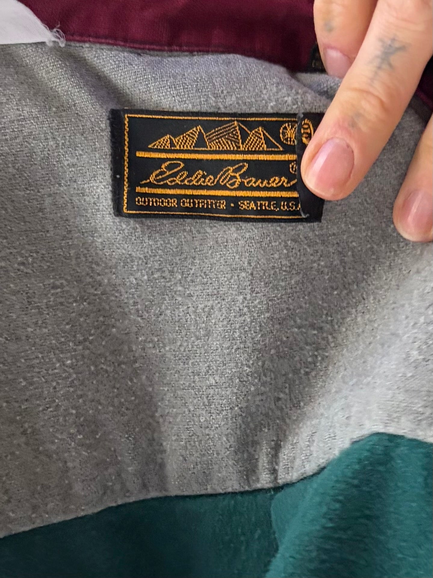 Y2k 'Eddie Bower' Retro Cotton Western Button Up Shirt / Vintage 2000s Work Wears Shirt / Large