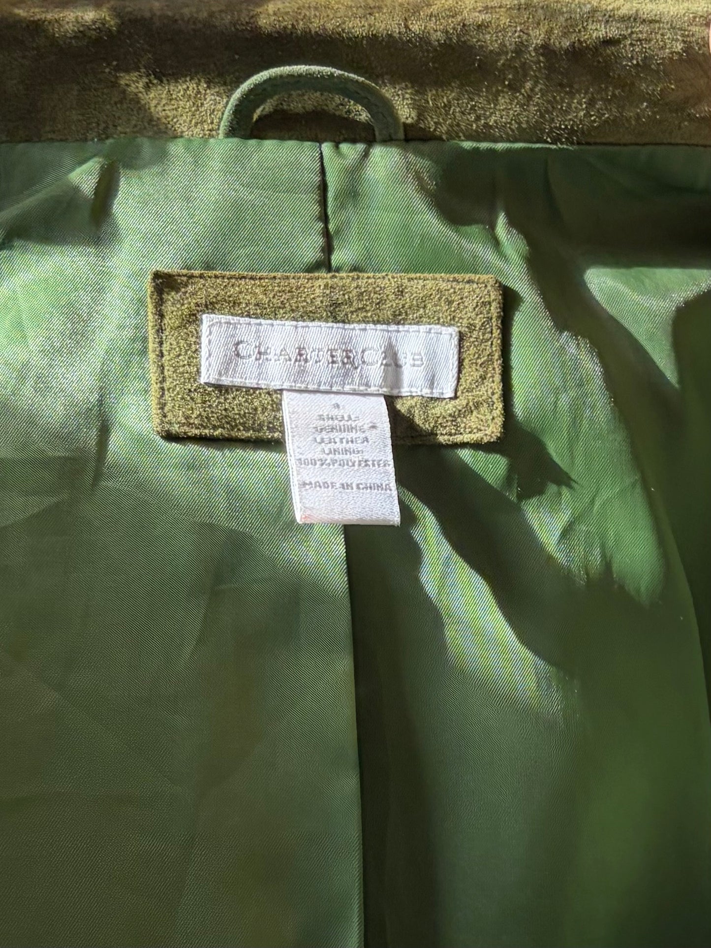 Y2k 'Charter Club' Green Suede Jacket / Medium