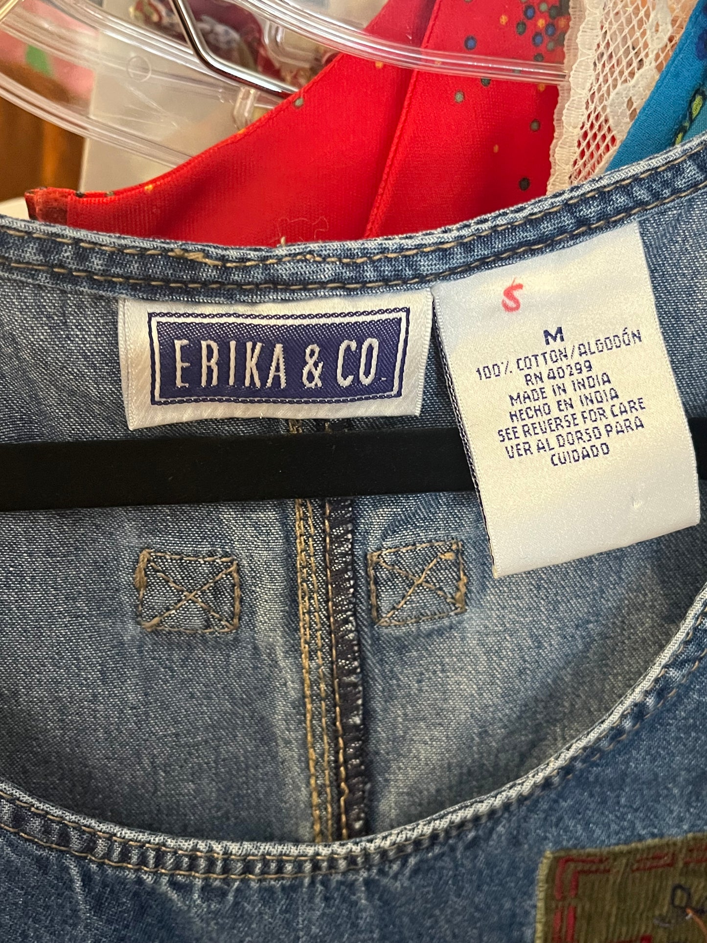 90s 'Erika & Co' Denim Maxi Dress / Medium