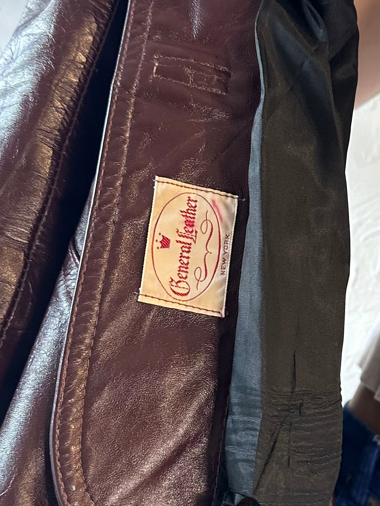 80s 'General Leather' Burgundy Leather Jacket / Small