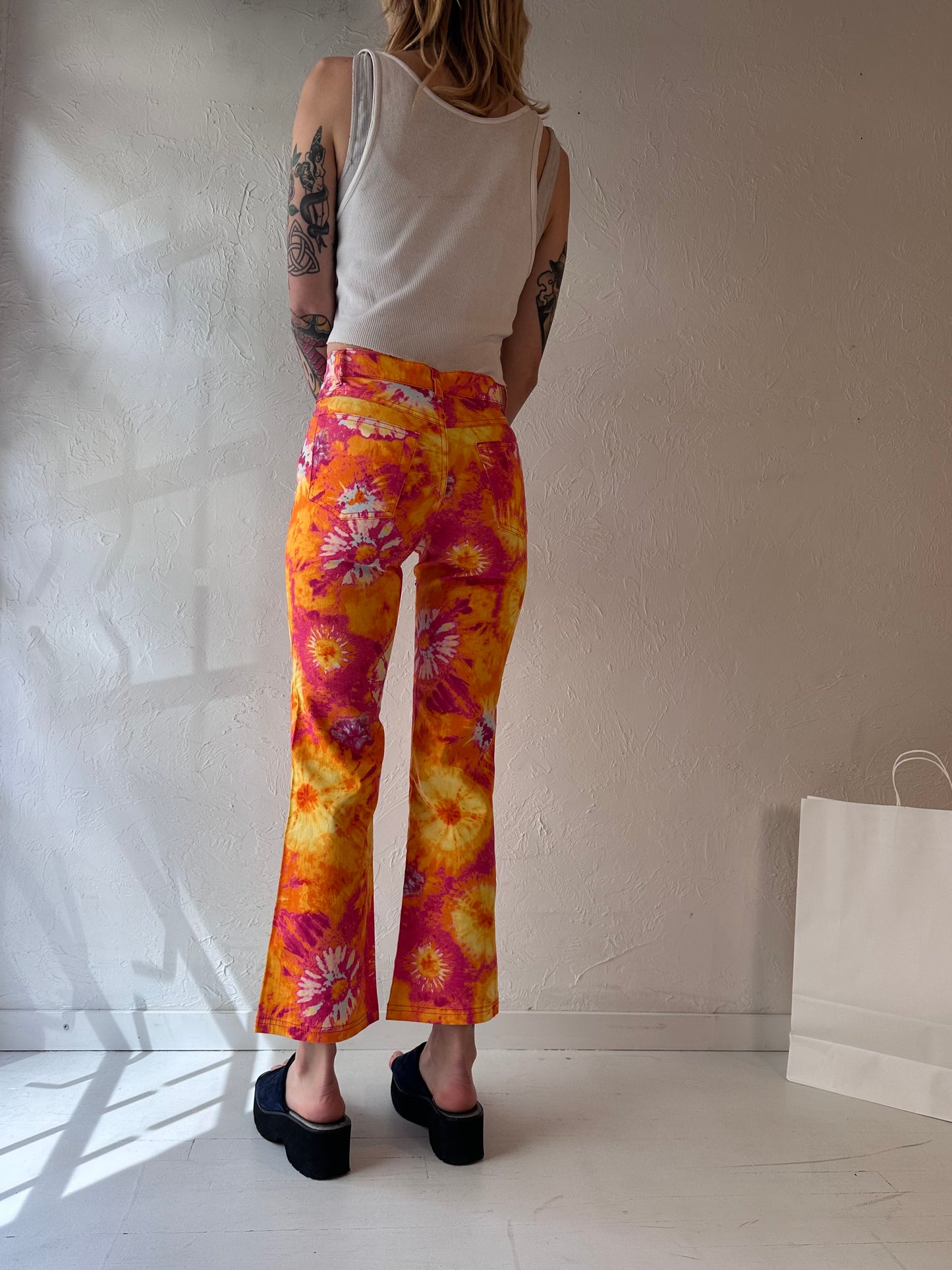 90s 'Route 66' Tie Dye Pants / Small