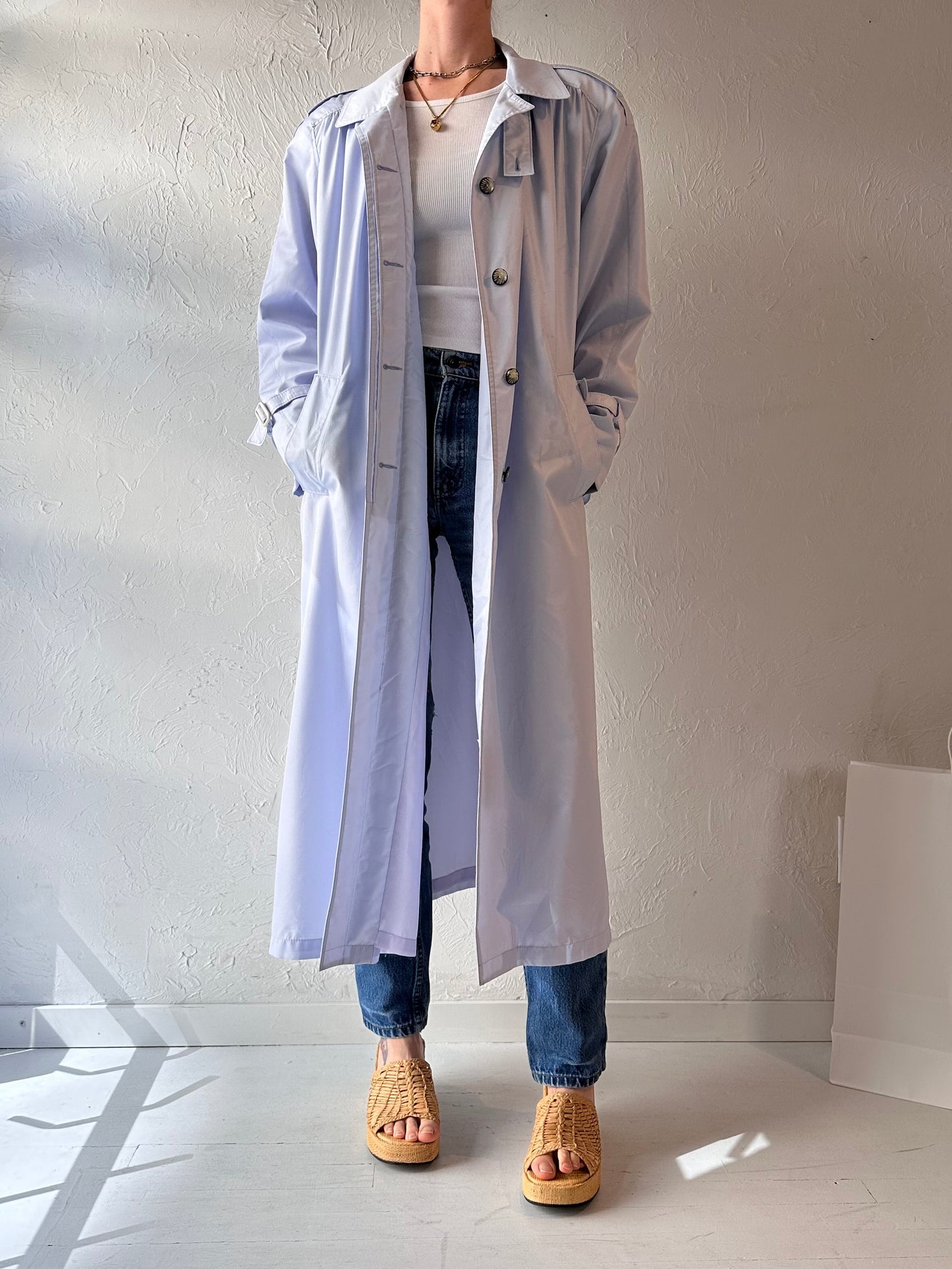 Vintage 'London Fog' Light Weight Purple Trench Coat / Large