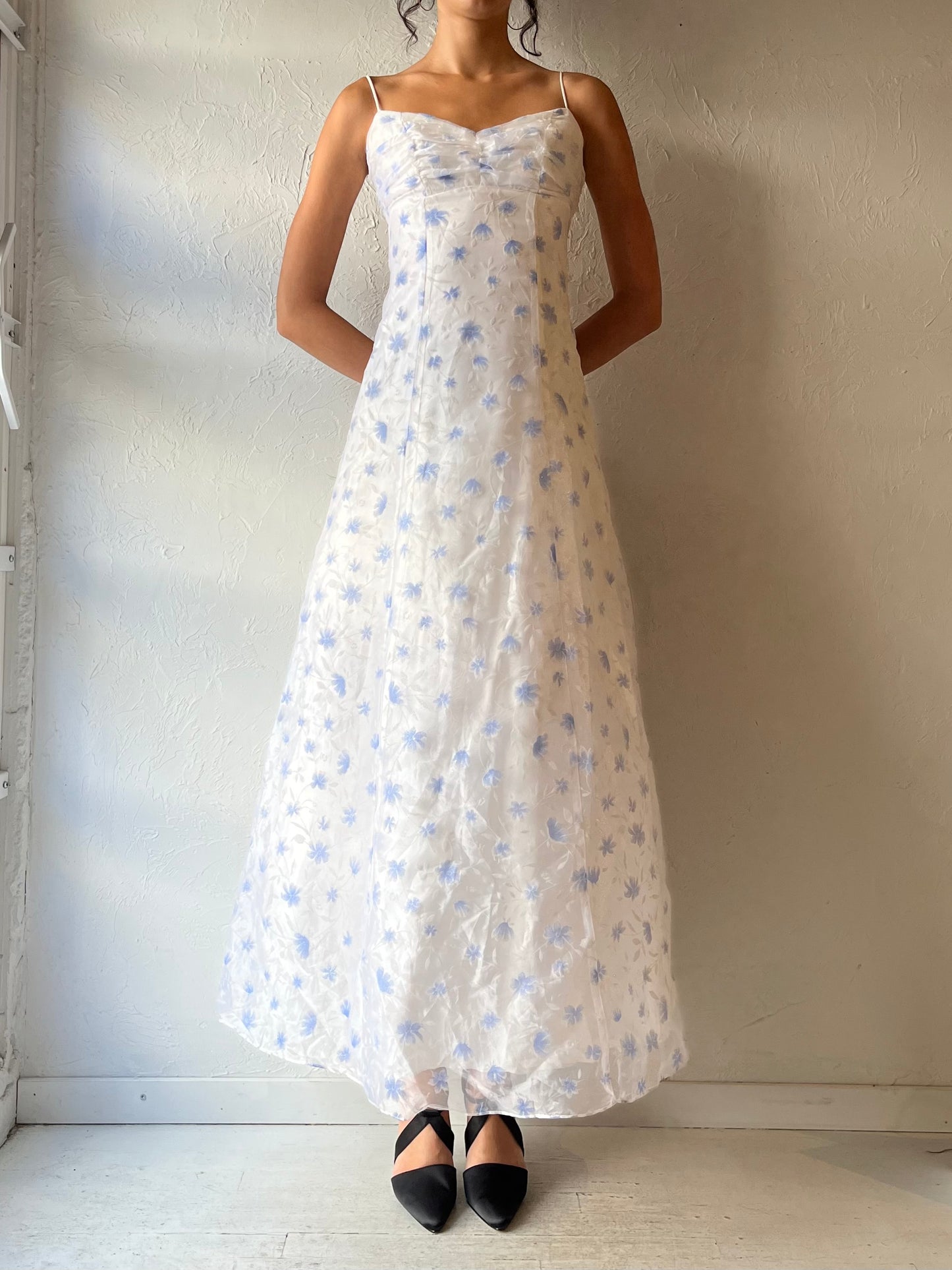 90s 'Ever After' White Formal Dress / Small