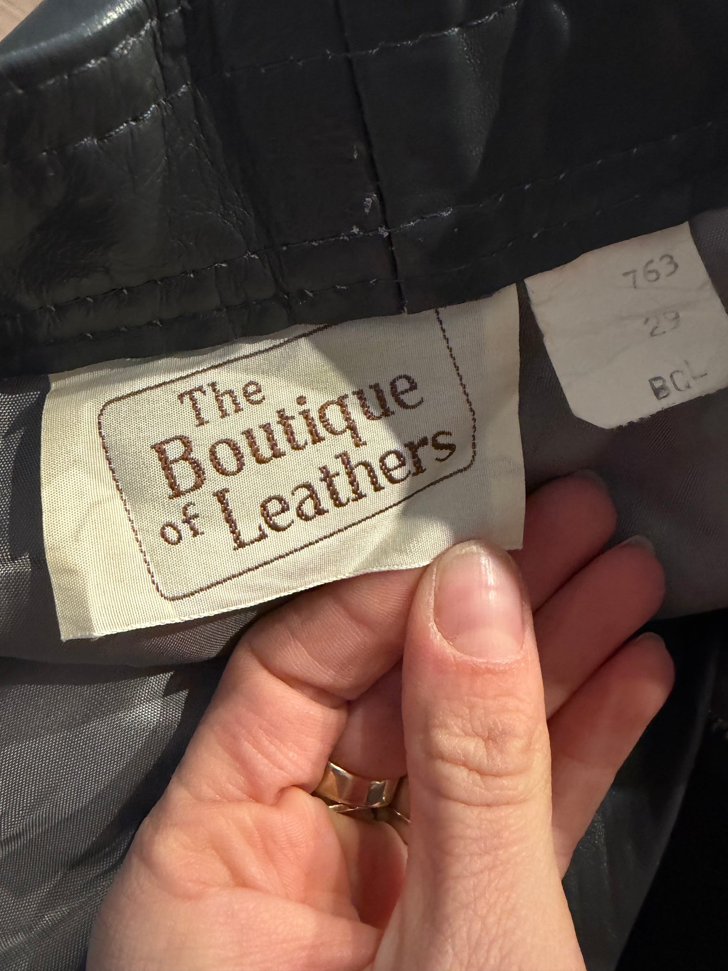 80s 'Boutique Of Leathers' Vintage Gray Leather Pants / 27