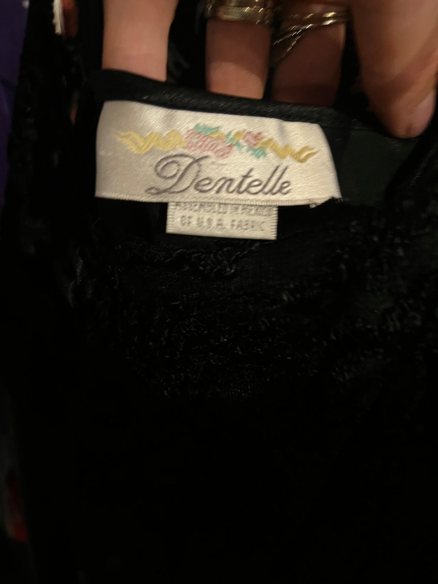 90s ‘Dentelle’ Black Mini Slip Dress / Small
